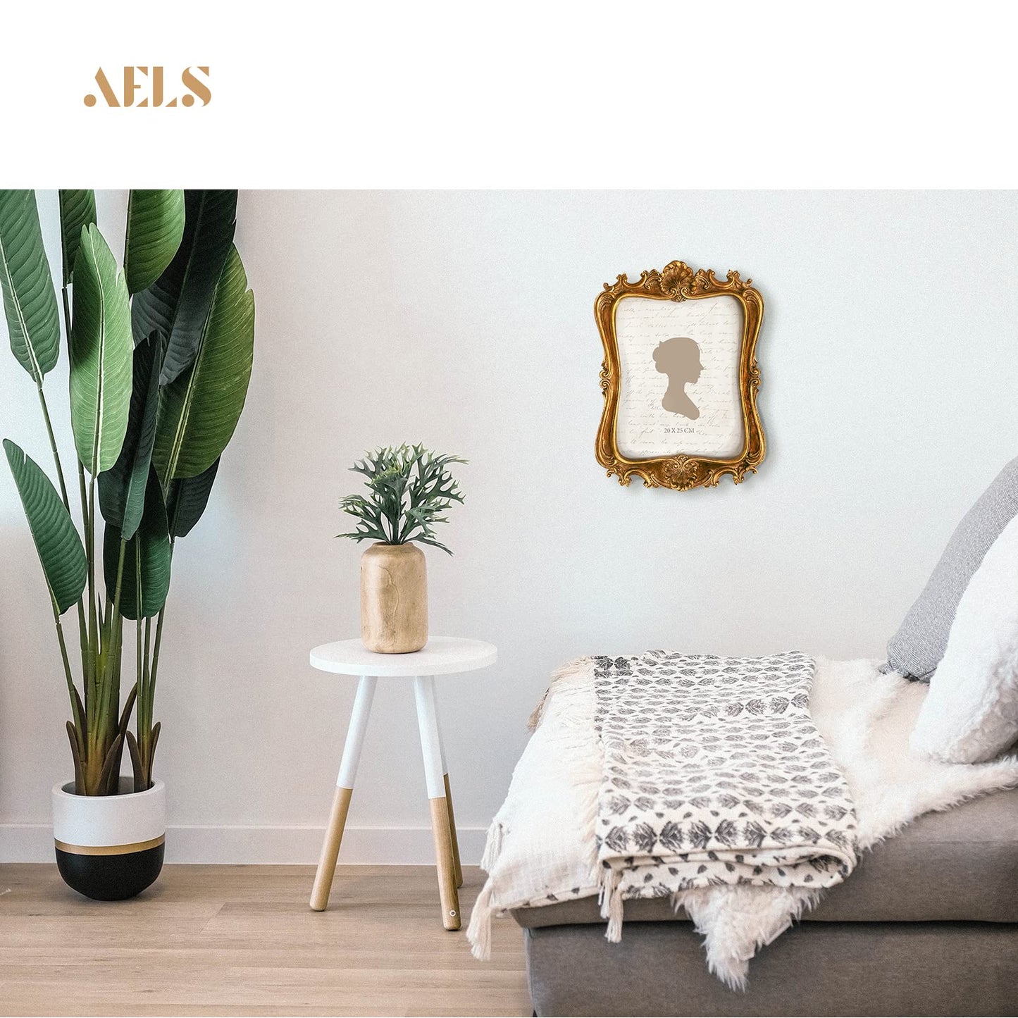 AELS 5x7 Inch Vintage Picture Frame, Elegant Antique Photo Frames with Glass Front, Photo Display, Tabletop Wall Hanging, Gift Ideas