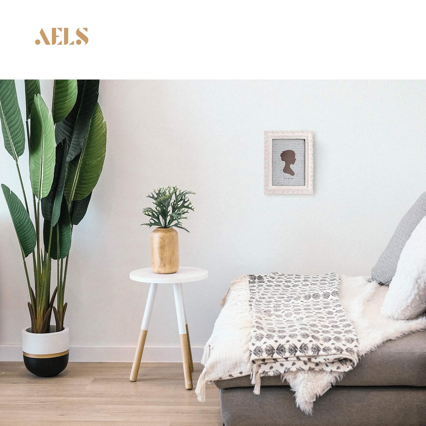 AELS 5x7 Inch Vintage Picture Frame, Elegant Antique Photo Frames with Glass Front, Photo Display, Tabletop Wall Hanging, Gift Ideas, White and Pink