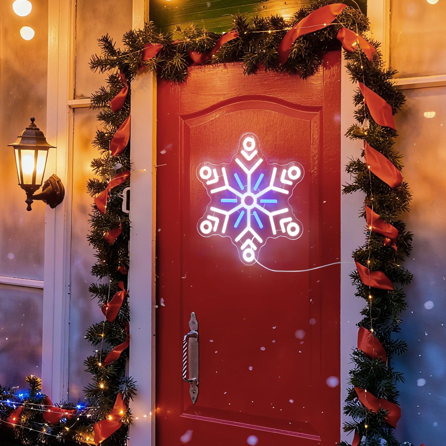 AELS 13.3" Snowflake Christmas LED Neon Sign, Dimmable USB Powered Holiday Decor for Window Wall Tree Bar & Party, Christmas Home Decor