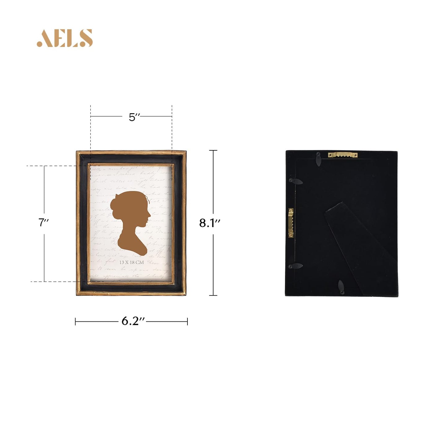 AELS 8x10 Inch Vintage Picture Frame, Elegant Antique Photo Frames with Glass Front, Photo Display, Tabletop Wall Hanging, Gift Ideas, Teal Blue with Gold Trim