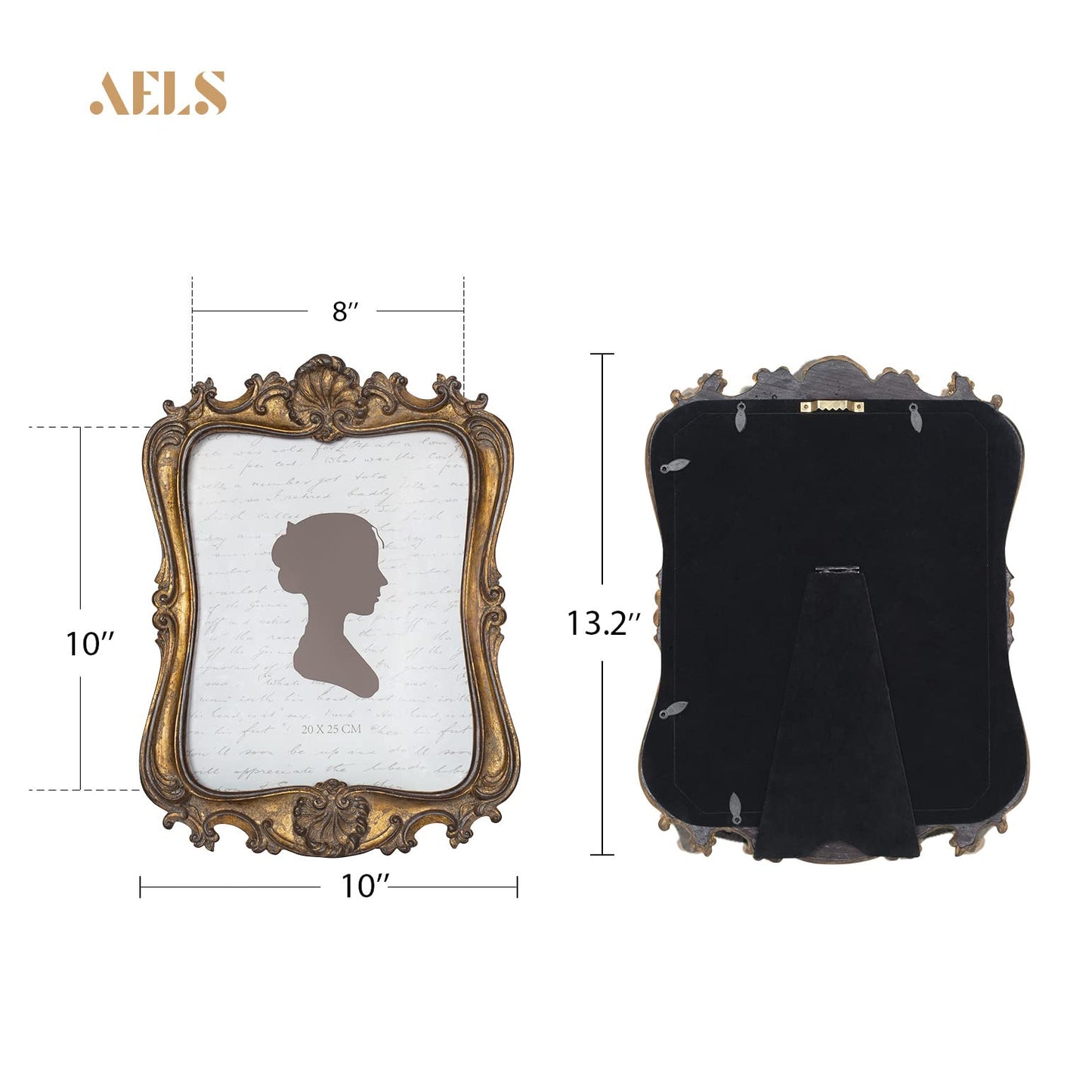 AELS 5x7 Inch Vintage Picture Frame, Elegant Antique Photo Frames with Glass Front, Photo Display, Tabletop Wall Hanging, Gift Ideas