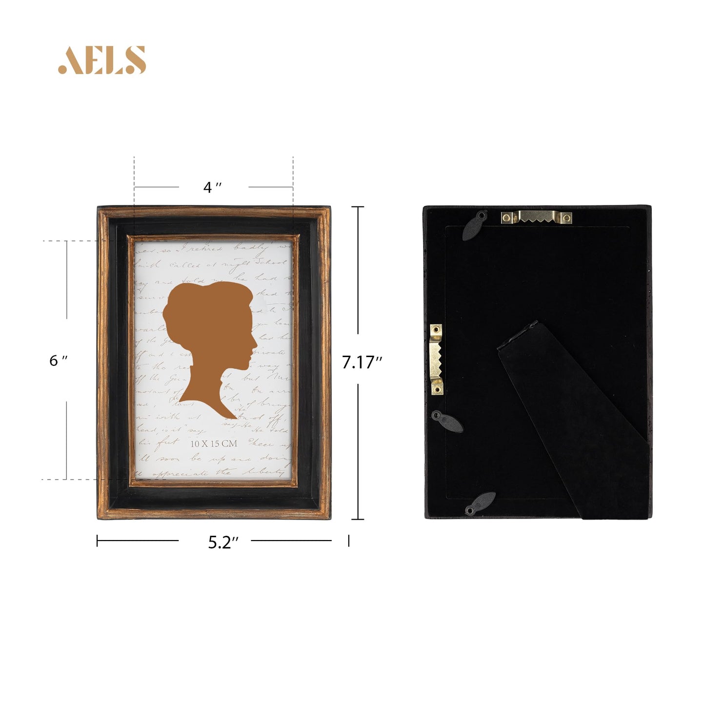 AELS 8x10 Inch Vintage Picture Frame, Elegant Antique Photo Frames with Glass Front, Photo Display, Tabletop Wall Hanging, Gift Ideas, Teal Blue with Gold Trim