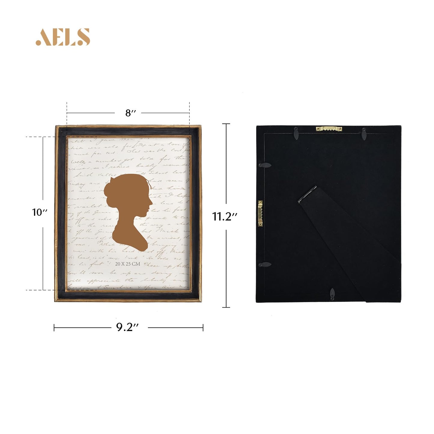 AELS 8x10 Inch Vintage Picture Frame, Elegant Antique Photo Frames with Glass Front, Photo Display, Tabletop Wall Hanging, Gift Ideas, Teal Blue with Gold Trim