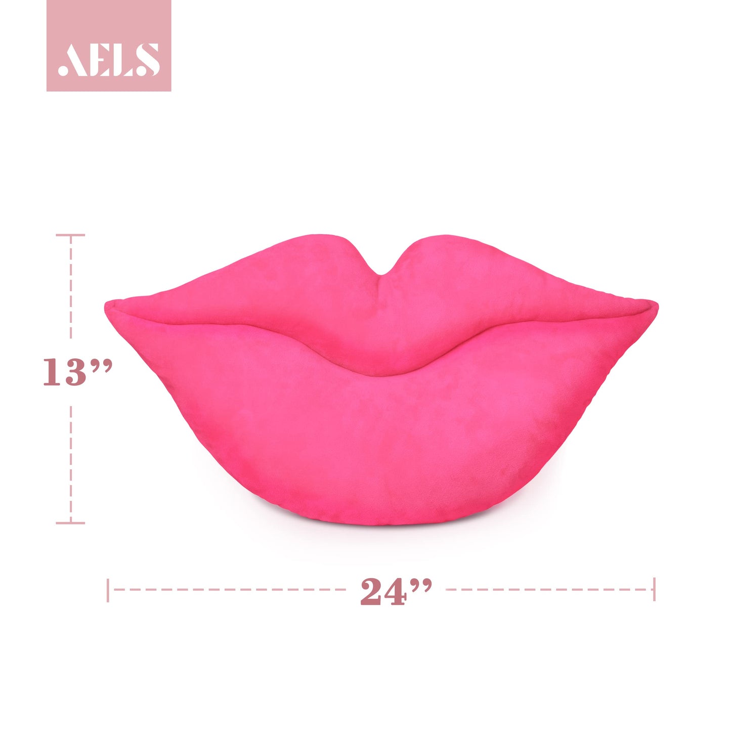 AELS 3D Large Lips Throw Pillows Smooth Soft Velvet Decorative Throw Pillows Love Pillows Cute Pillow 24 X 12 inches for Couch Sofa Bed Living Room Bedroom, Red