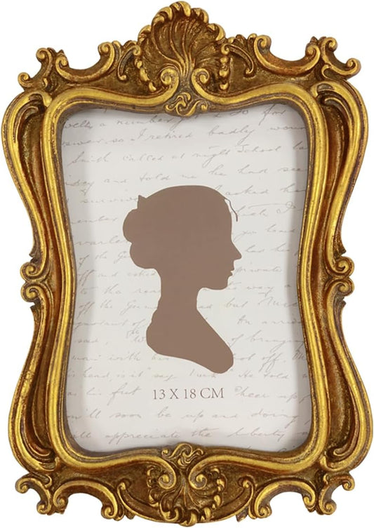 AELS 5x7 Inch Vintage Picture Frame, Elegant Antique Photo Frames with Glass Front, Photo Display, Tabletop Wall Hanging, Gift Ideas