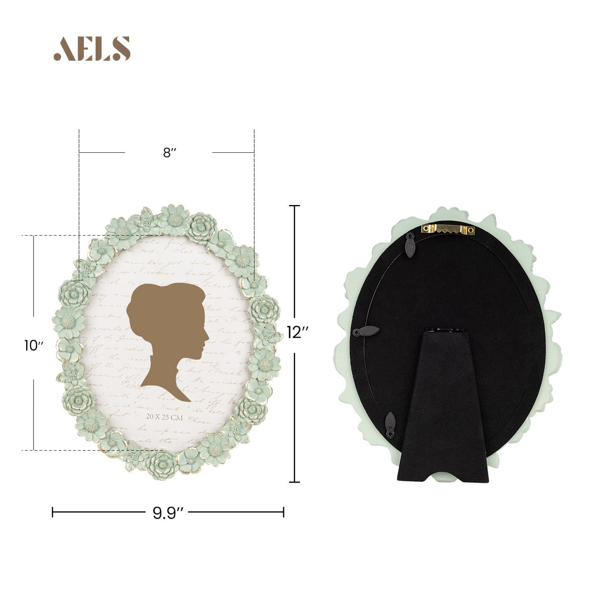 AELS 4x6 Inch Vintage Picture Frame, Elegant Antique Oval Photo Frames with Glass Front, Photo Display, Tabletop Wall Hanging, Gift Ideas, Gold Flower