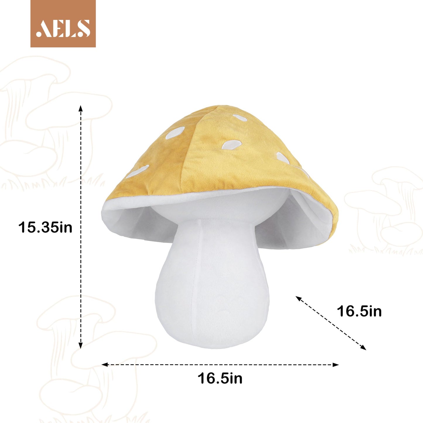 AELS 15.35 Inches Mushroom Pillow, Cute 3D Polka Dot Mushroom Plush, Decorative Throw Pillow for Lover Sofa Couch Living Room Bedroom Decor, Red
