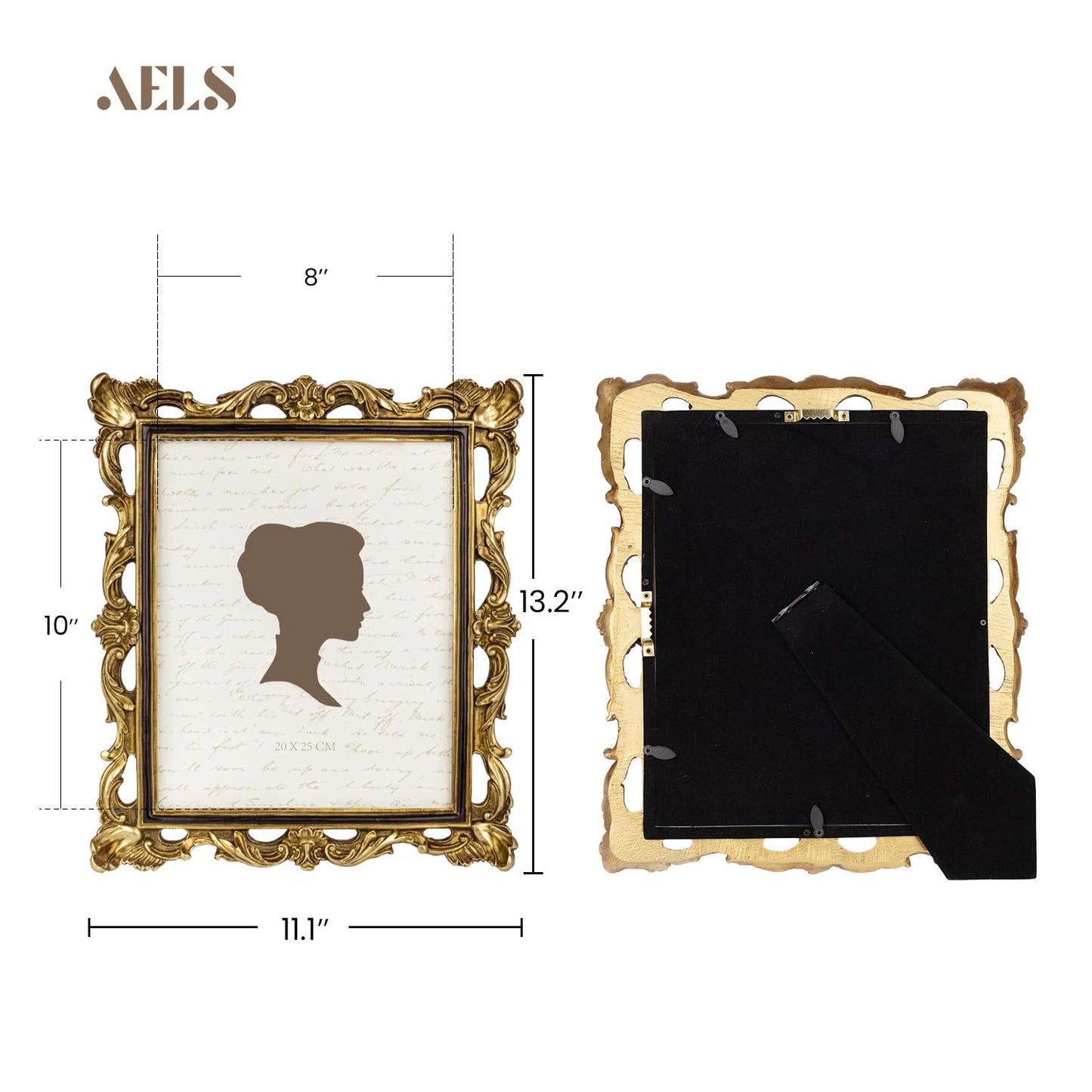 AELS 4x6 Inch Vintage Picture Frame, Elegant Antique Photo Frames with Glass Front, Photo Display, Tabletop Wall Hanging, Gift Ideas