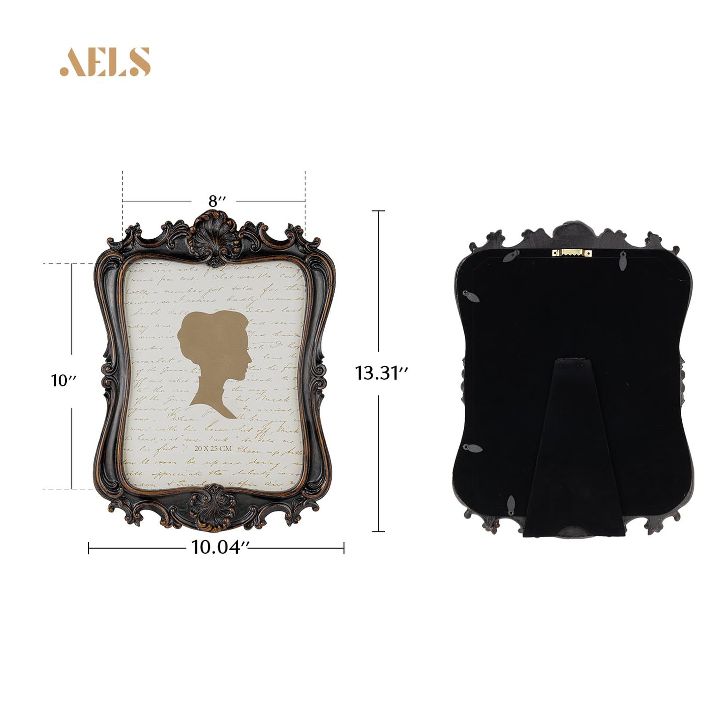 AELS 5x7 Inch Vintage Picture Frame, Elegant Antique Photo Frames with Glass Front, Photo Display, Tabletop Wall Hanging, Gift Ideas