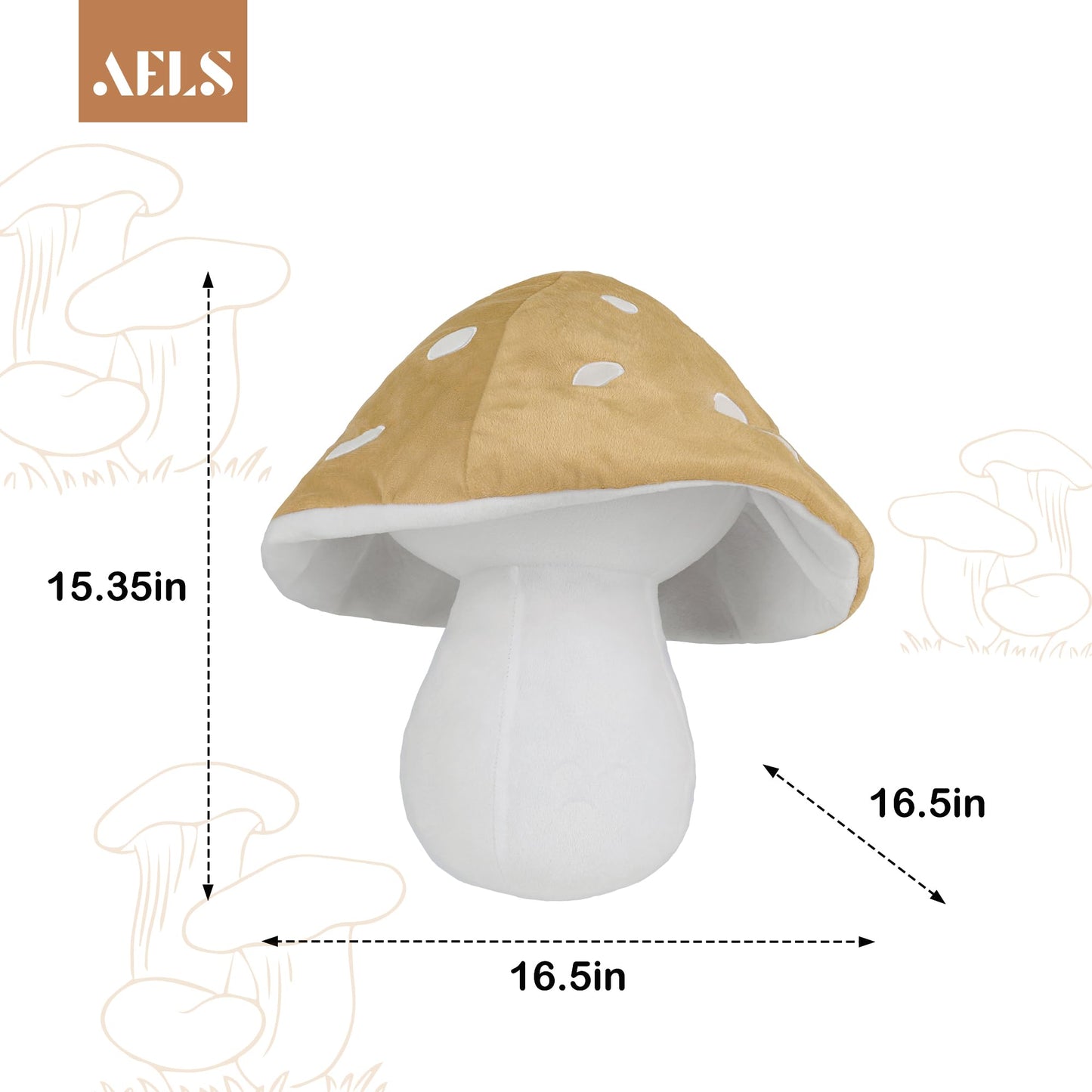 AELS 15.35 Inches Mushroom Pillow, Cute 3D Polka Dot Mushroom Plush, Decorative Throw Pillow for Lover Sofa Couch Living Room Bedroom Decor, Red