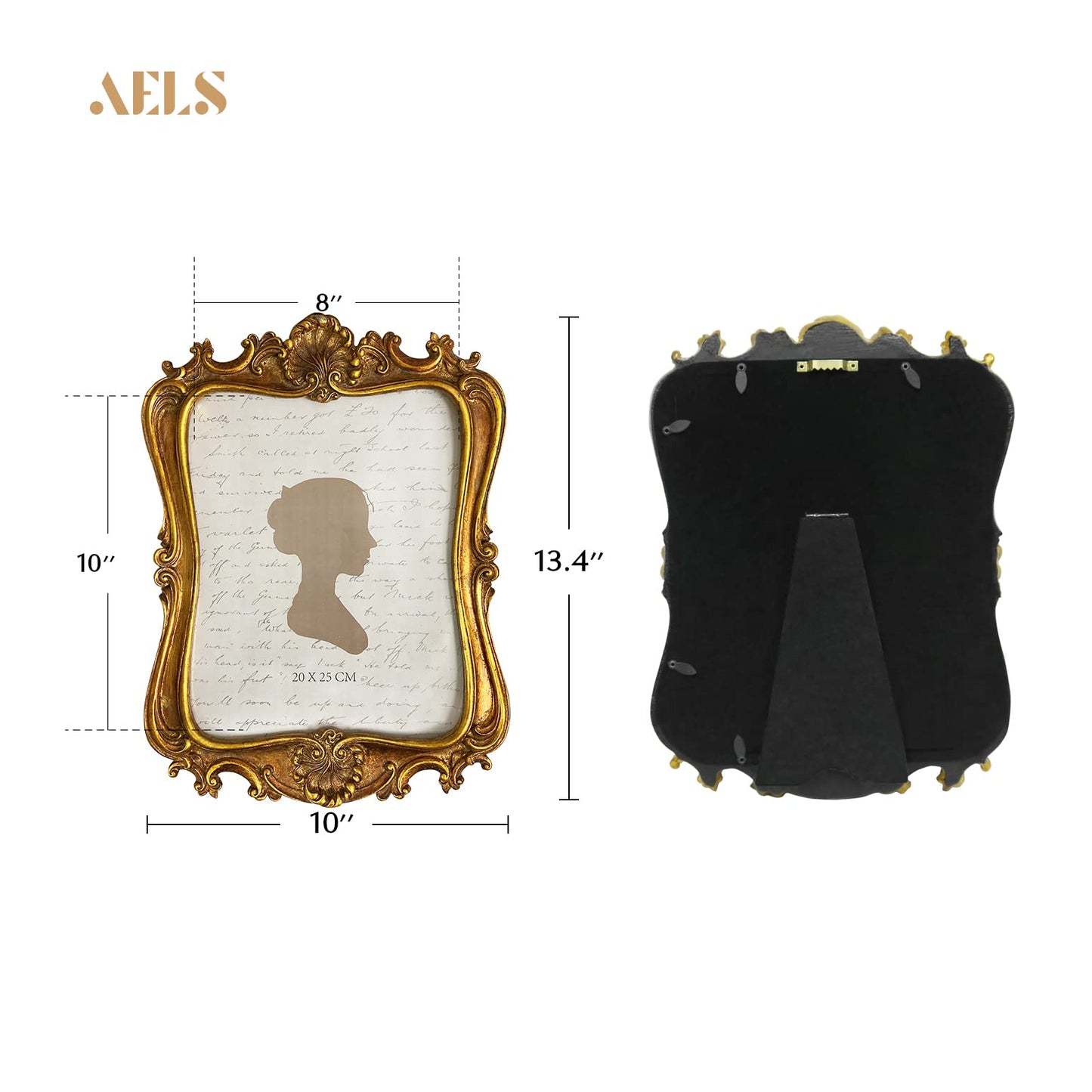 AELS 5x7 Inch Vintage Picture Frame, Elegant Antique Photo Frames with Glass Front, Photo Display, Tabletop Wall Hanging, Gift Ideas