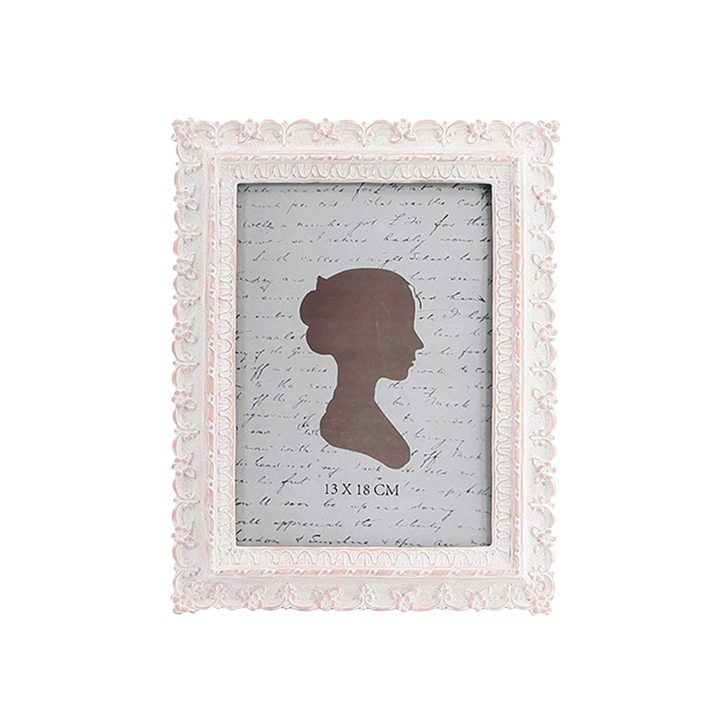 AELS 5x7 Inch Vintage Picture Frame, Elegant Antique Photo Frames with Glass Front, Photo Display, Tabletop Wall Hanging, Gift Ideas, White and Pink