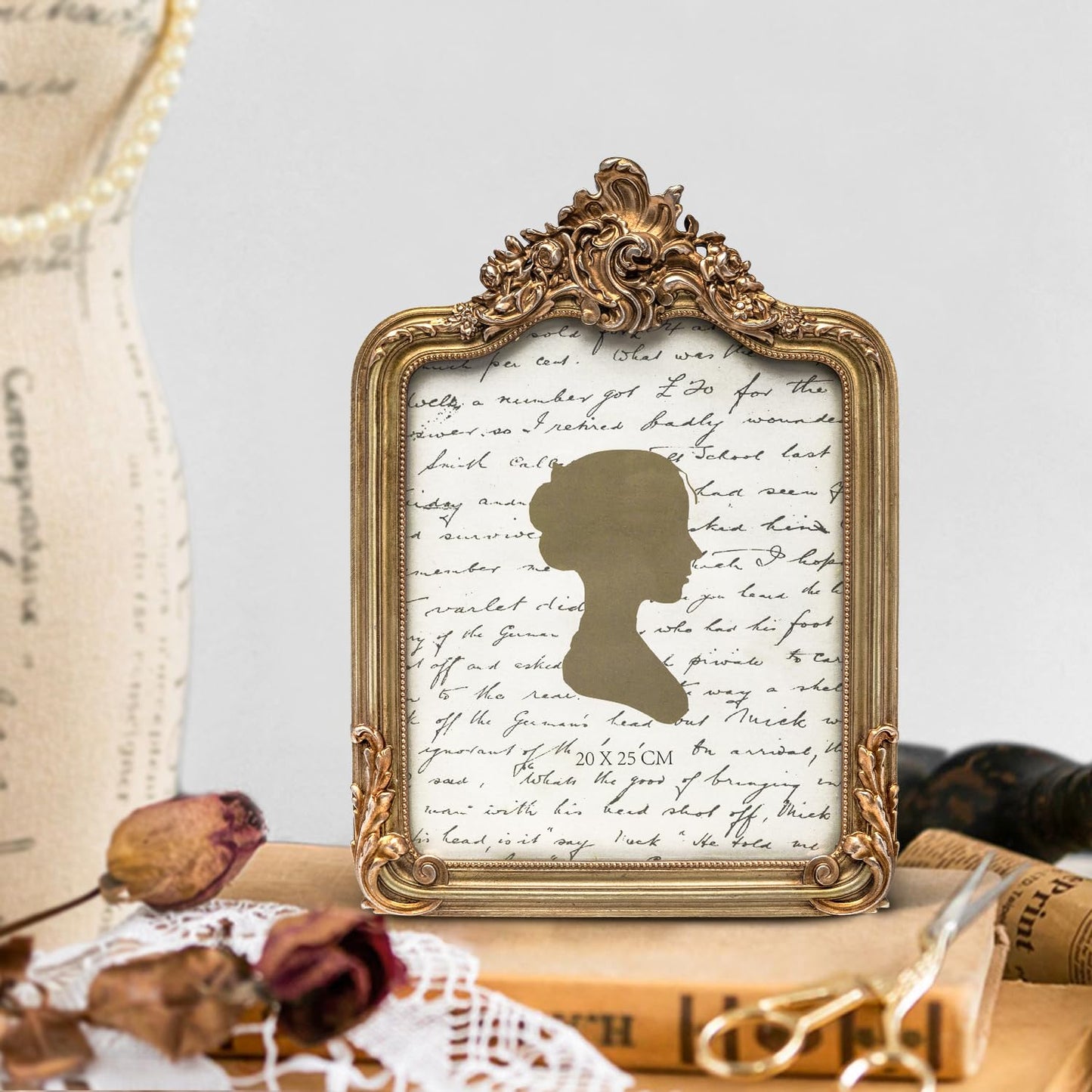 AELS 4x6 Inch Vintage Picture Frame, Elegant Antique Photo Frames with Glass Front, Photo Display, Tabletop Wall Hanging, Gift Ideas