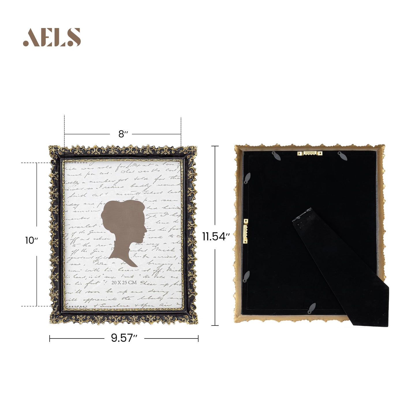 AELS 4x6 Inch Vintage Picture Frame, Elegant Antique Photo Frames with Glass Front, Photo Display, Tabletop Wall Hanging, Gift Ideas, Vine Pattern, Silver & Light Blue