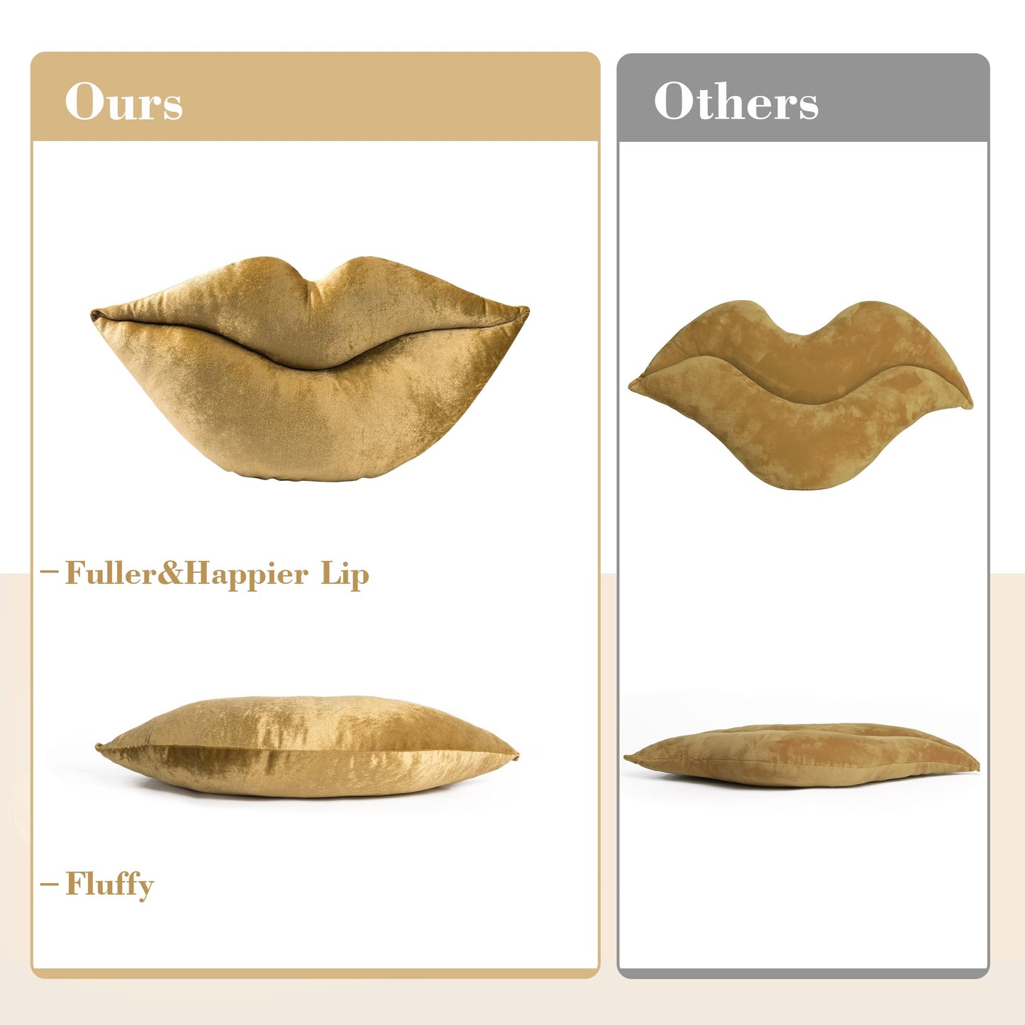 AELS 3D Large Lips Throw Pillows Smooth Soft Velvet Decorative Throw Pillows Love Pillows Cute Pillow 24 X 12 inches for Couch Sofa Bed Living Room Bedroom, Red