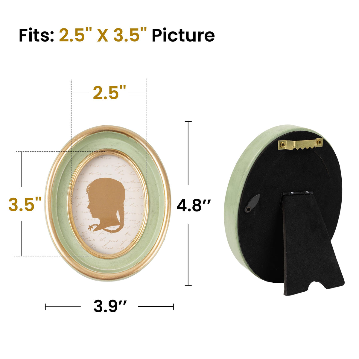 AELS 4x6 Inch Vintage Picture Frame, Elegant Antique Photo Frames with Glass Front, Photo Display, Tabletop Wall Hanging, Gift Ideas, Black Oval with Gold Trim