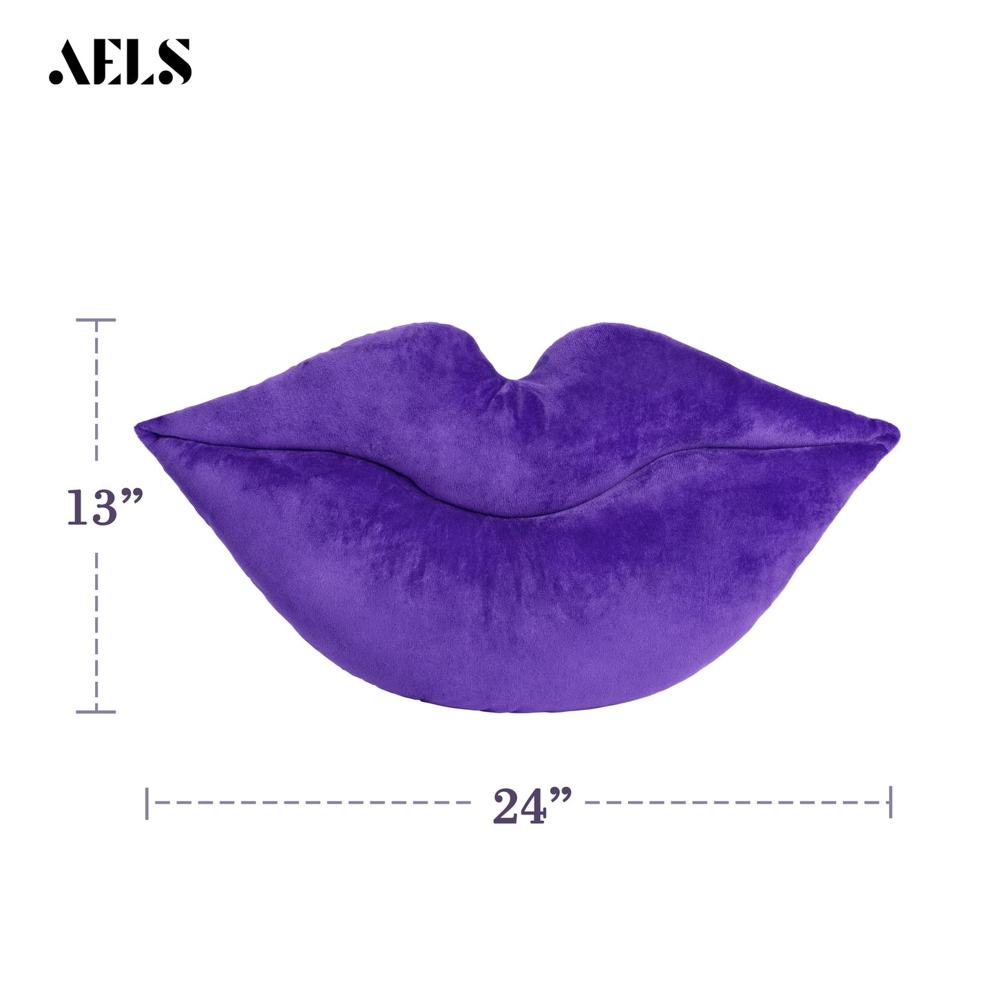 AELS 3D Large Lips Throw Pillows Smooth Soft Velvet Decorative Throw Pillows Love Pillows Cute Pillow 24 X 12 inches for Couch Sofa Bed Living Room Bedroom, Red