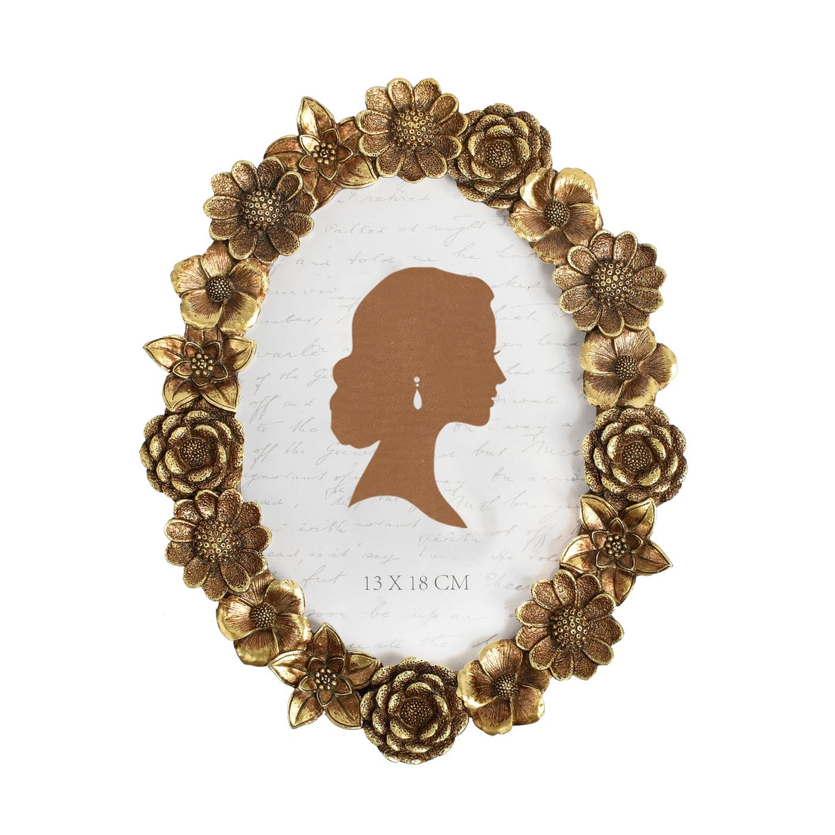 AELS 4x6 Inch Vintage Picture Frame, Elegant Antique Oval Photo Frames with Glass Front, Photo Display, Tabletop Wall Hanging, Gift Ideas, Gold Flower