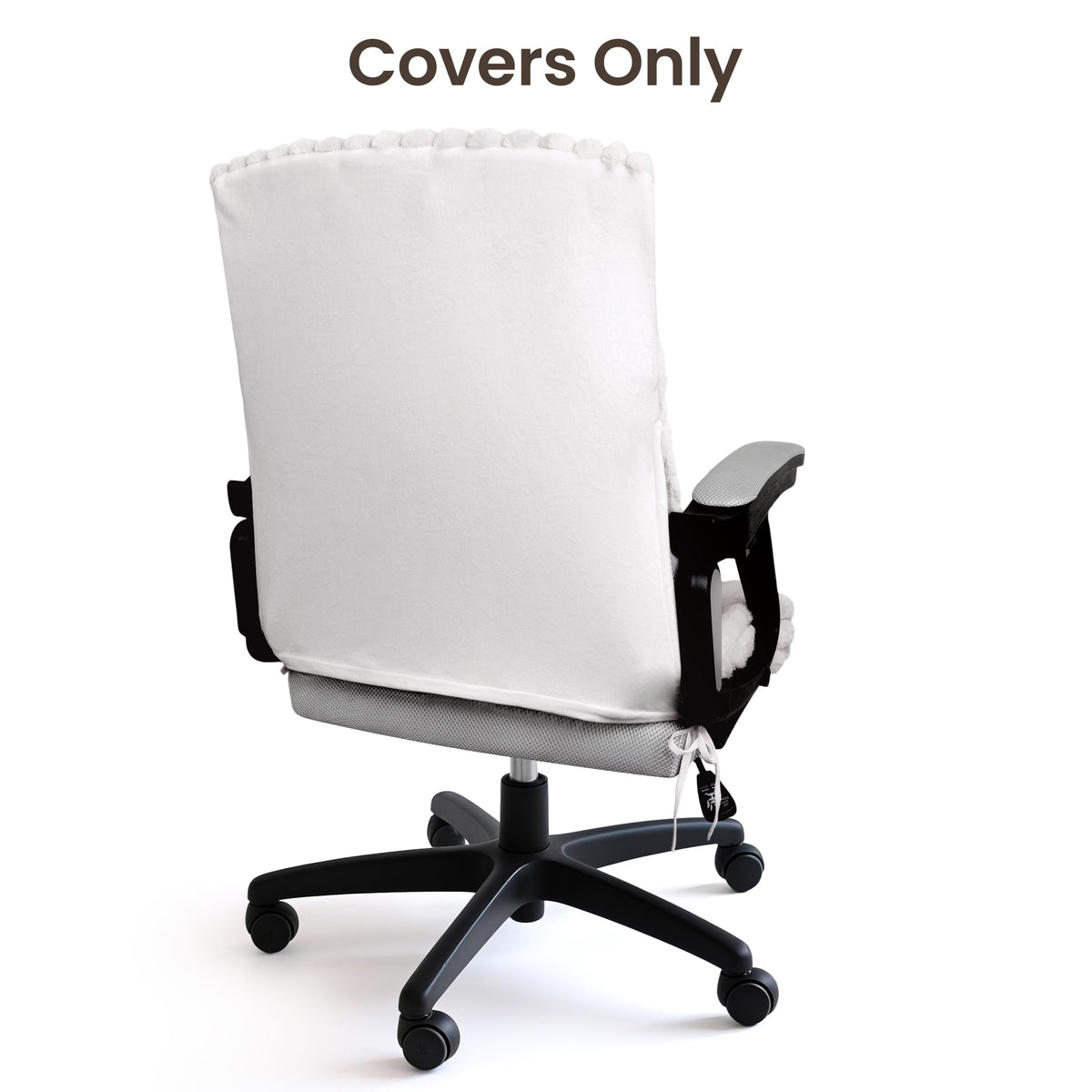AELS Faux Fur Office Chair Cover with Zipper, Chair Slipcover Dark Grey