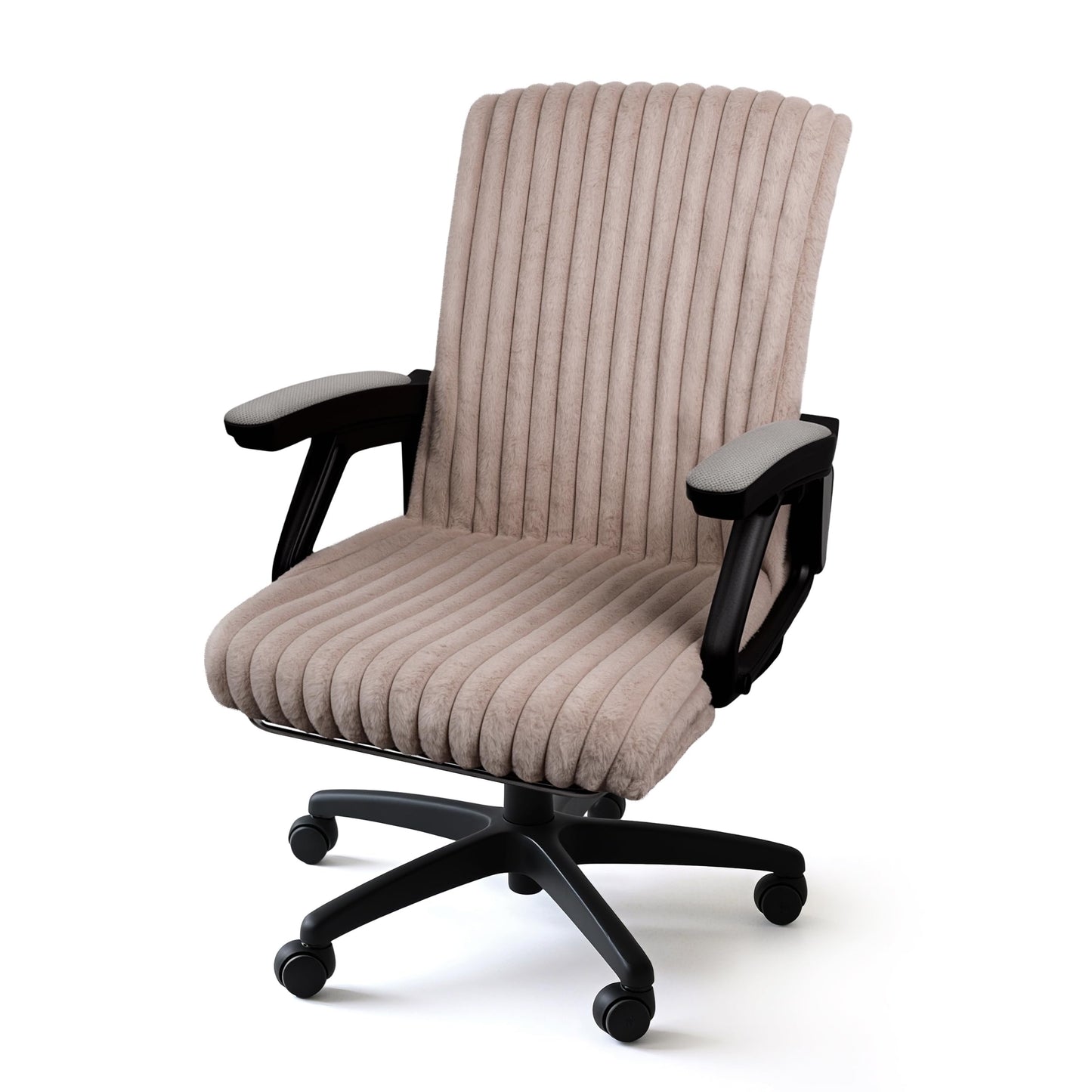 Faux Fur Office Chair Cover with Zipper, Desk Chair Slipcover Pink | Soft Breathable Faux Fur Office Chair Cover with Zipper, Removable Washable Cover for Home & Office, Fits Desk Chair/Armchair