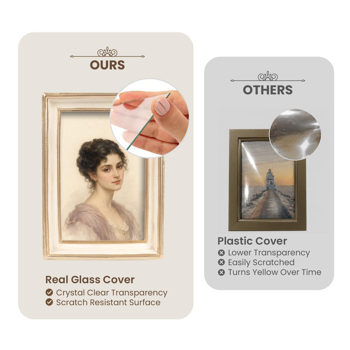 AELS 4x6 Inch Vintage Picture Frame, Elegant Luxury Antique Photo Frames with Glass Front, Photo Display, Tabletop Wall Hanging, Gift Ideas, Pearl Pattern
