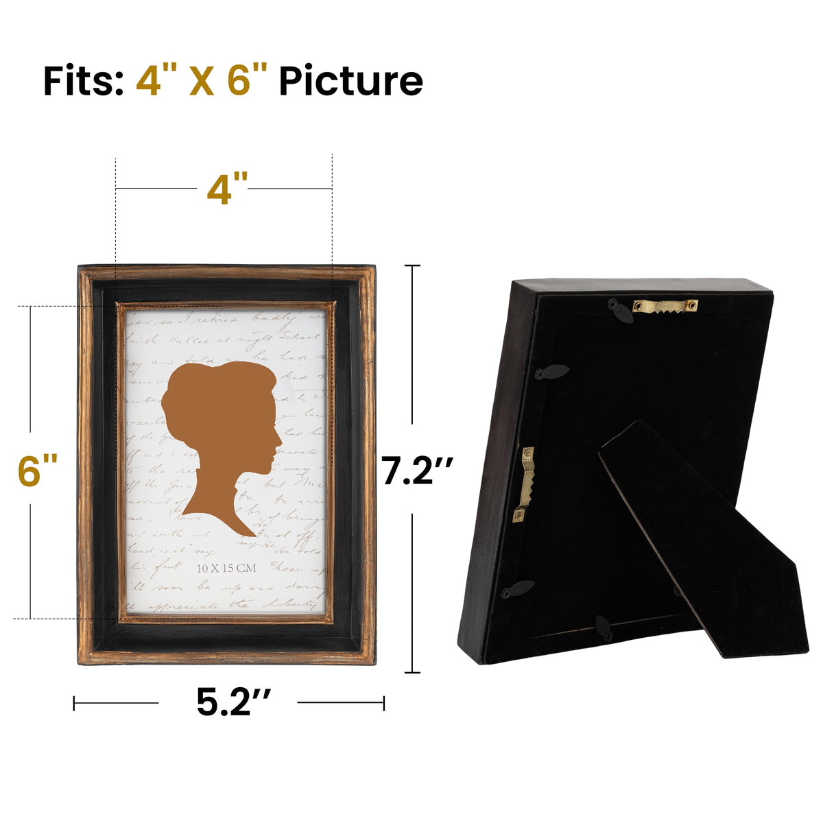 AELS 4x6 Inch Vintage Picture Frame, Elegant Luxury Antique Photo Frames with Glass Front, Photo Display, Tabletop Wall Hanging, Gift Ideas, Pearl Pattern