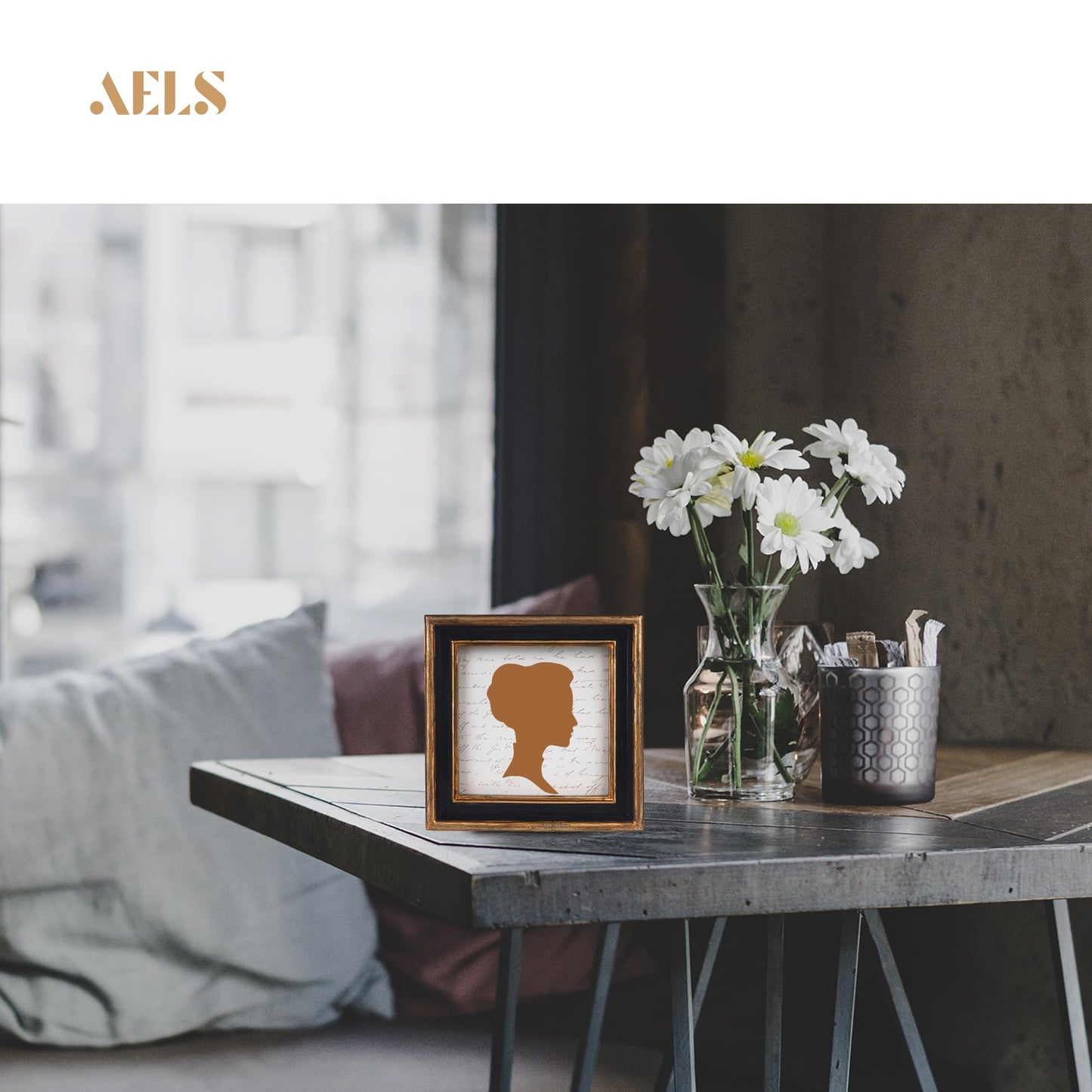 AELS 8x10 Inch Vintage Picture Frame, Elegant Antique Photo Frames with Glass Front, Photo Display, Tabletop Wall Hanging, Gift Ideas, Teal Blue with Gold Trim