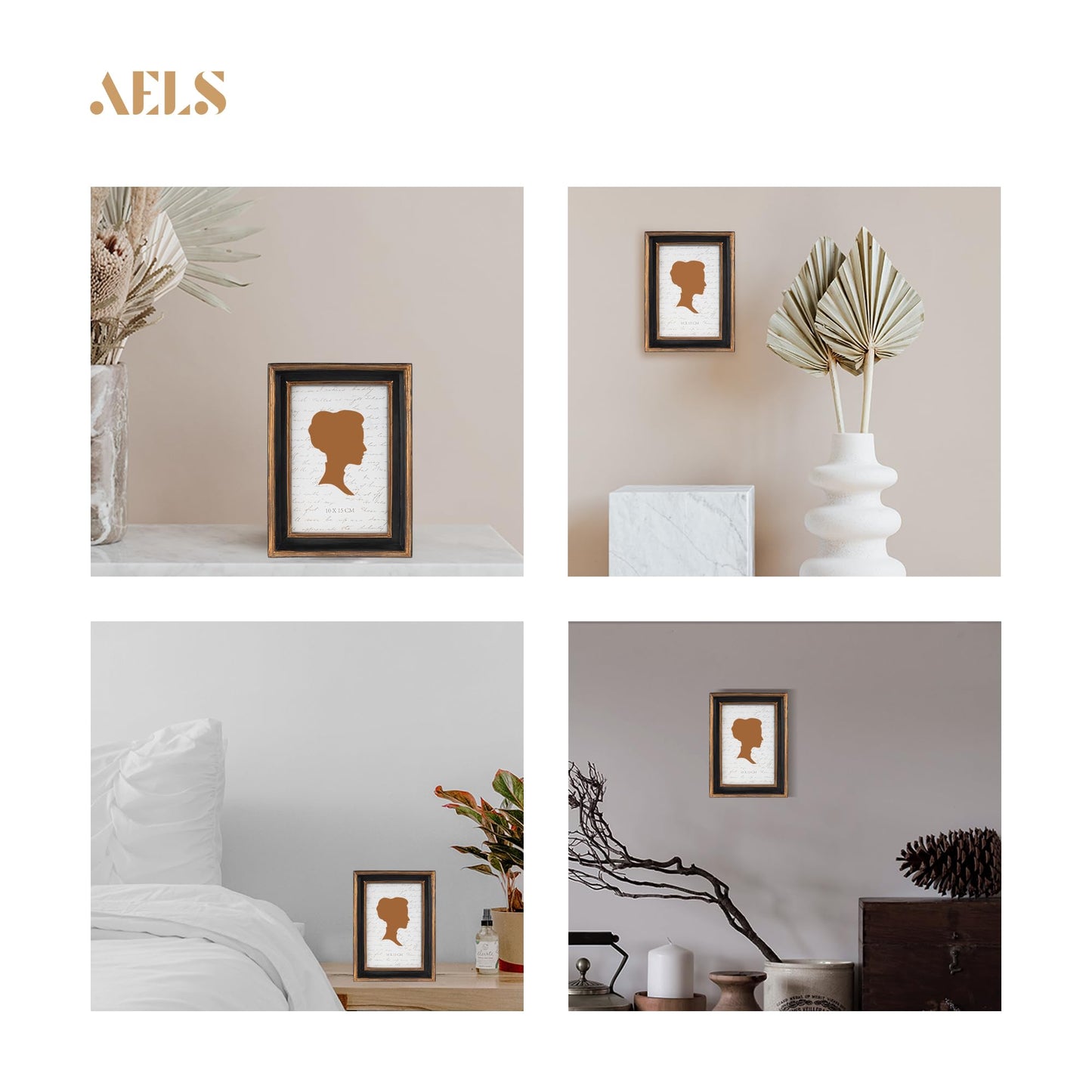 AELS 8x10 Inch Vintage Picture Frame, Elegant Antique Photo Frames with Glass Front, Photo Display, Tabletop Wall Hanging, Gift Ideas, Teal Blue with Gold Trim