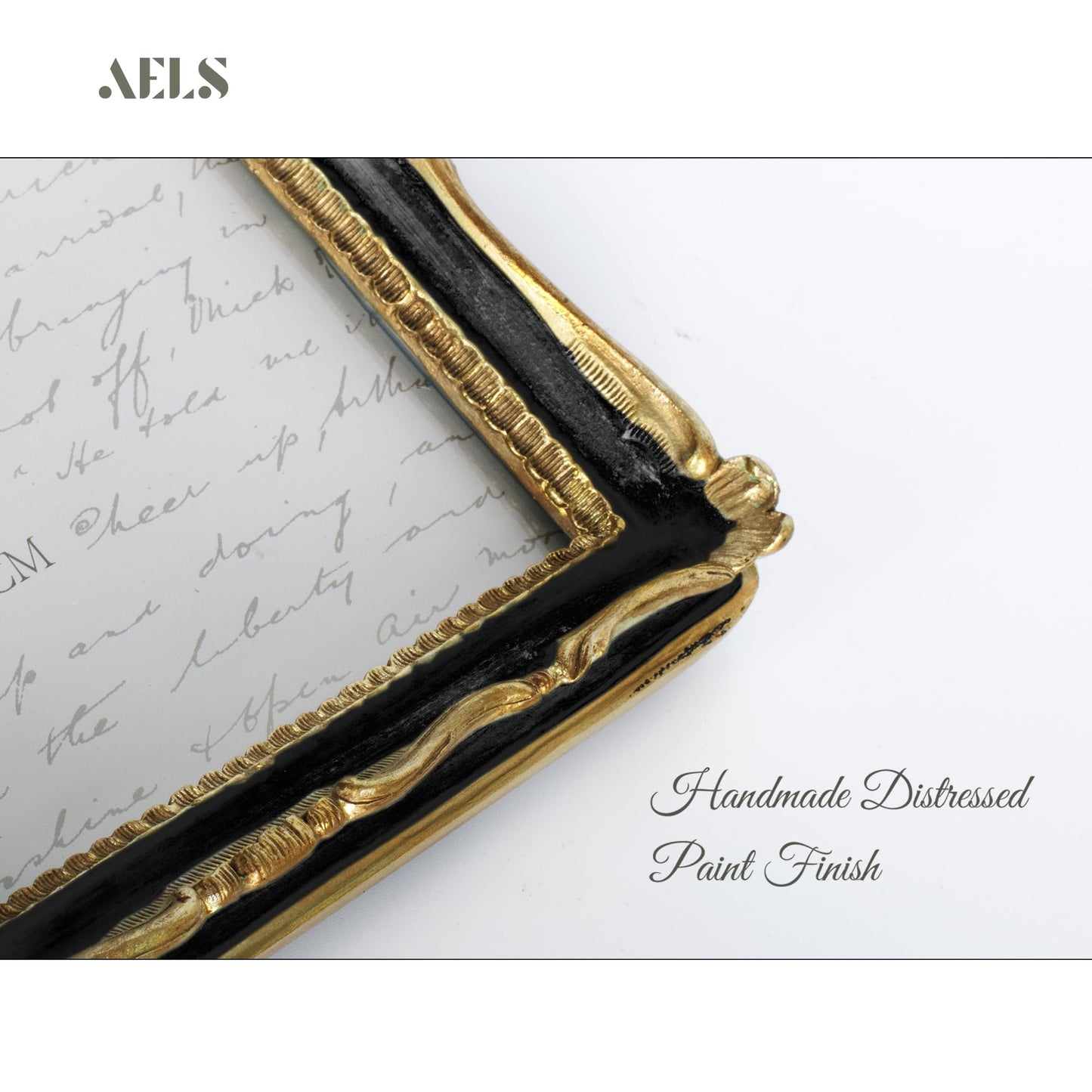 AELS 4x4 Inch Vintage Picture Frame, Elegant Antique Square Photo Frames with Glass Front, Photo Display, Tabletop Wall Hanging, Gift Ideas, Gold and Green