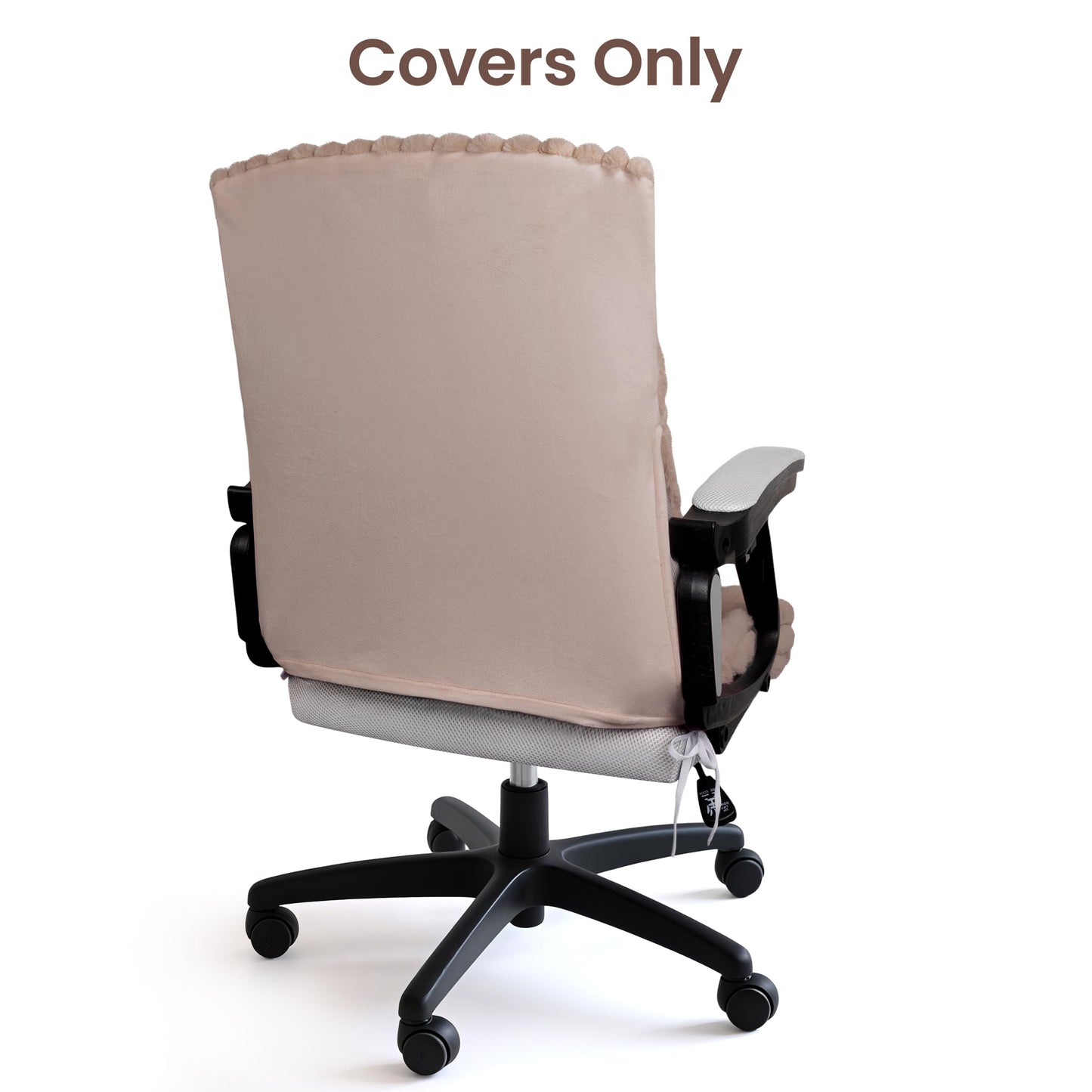 Faux Fur Office Chair Cover with Zipper, Desk Chair Slipcover Pink | Soft Breathable Faux Fur Office Chair Cover with Zipper, Removable Washable Cover for Home & Office, Fits Desk Chair/Armchair