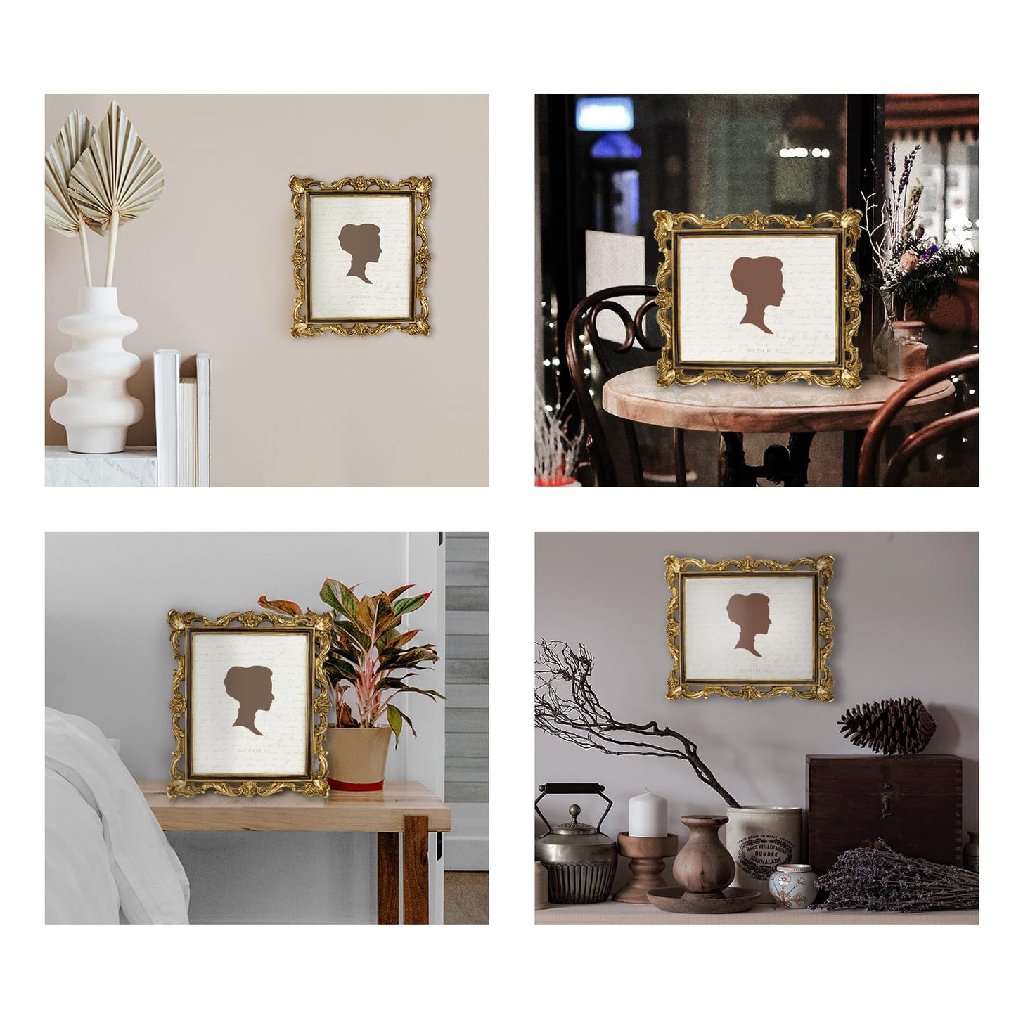 AELS 4x6 Inch Vintage Picture Frame, Elegant Antique Photo Frames with Glass Front, Photo Display, Tabletop Wall Hanging, Gift Ideas