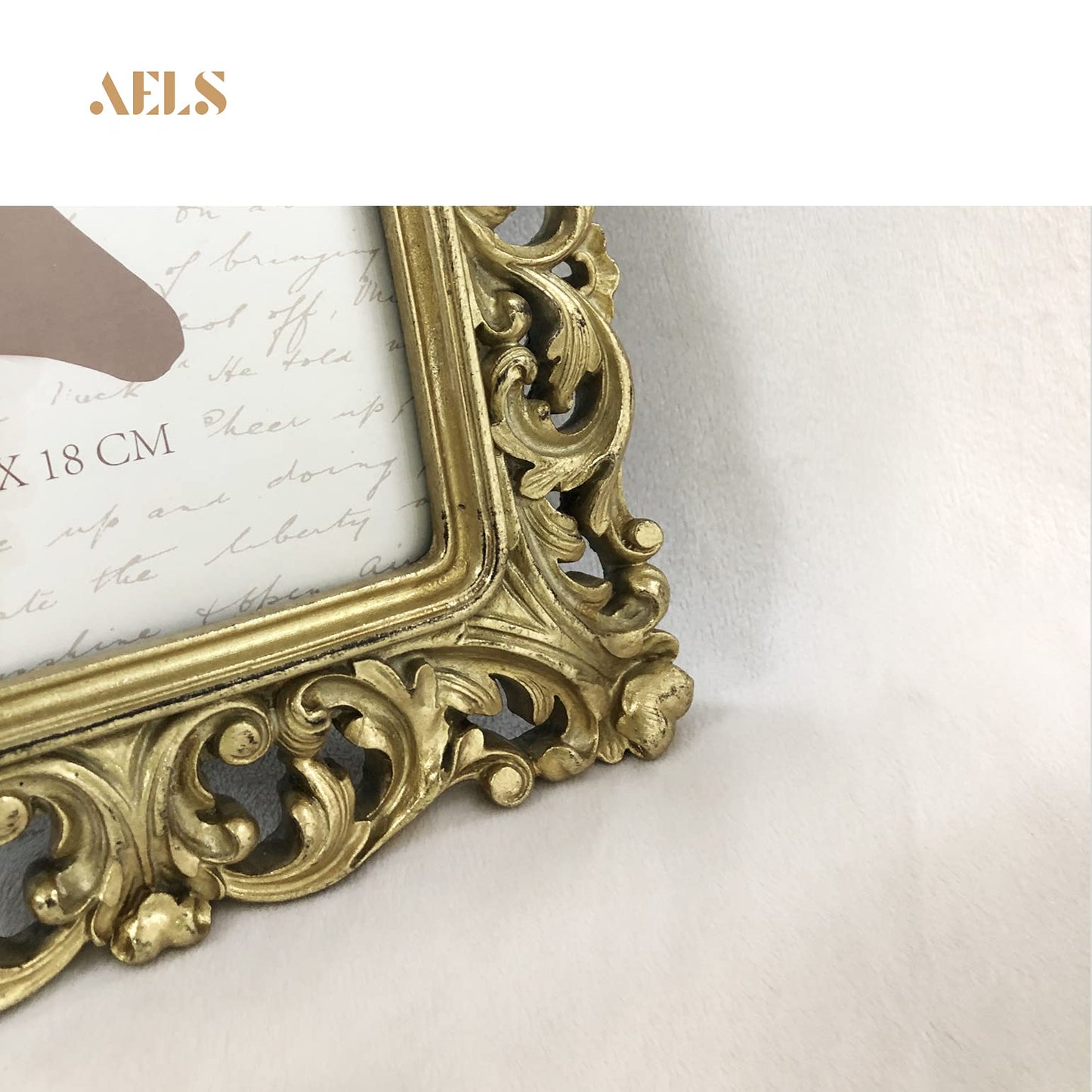 AELS 8x10 Inch Vintage Picture Frame, Elegant Antique Photo Frames with Glass Front, Photo Display, Tabletop Wall Hanging, Gift Ideas, Silver-gold Hollow Pattern