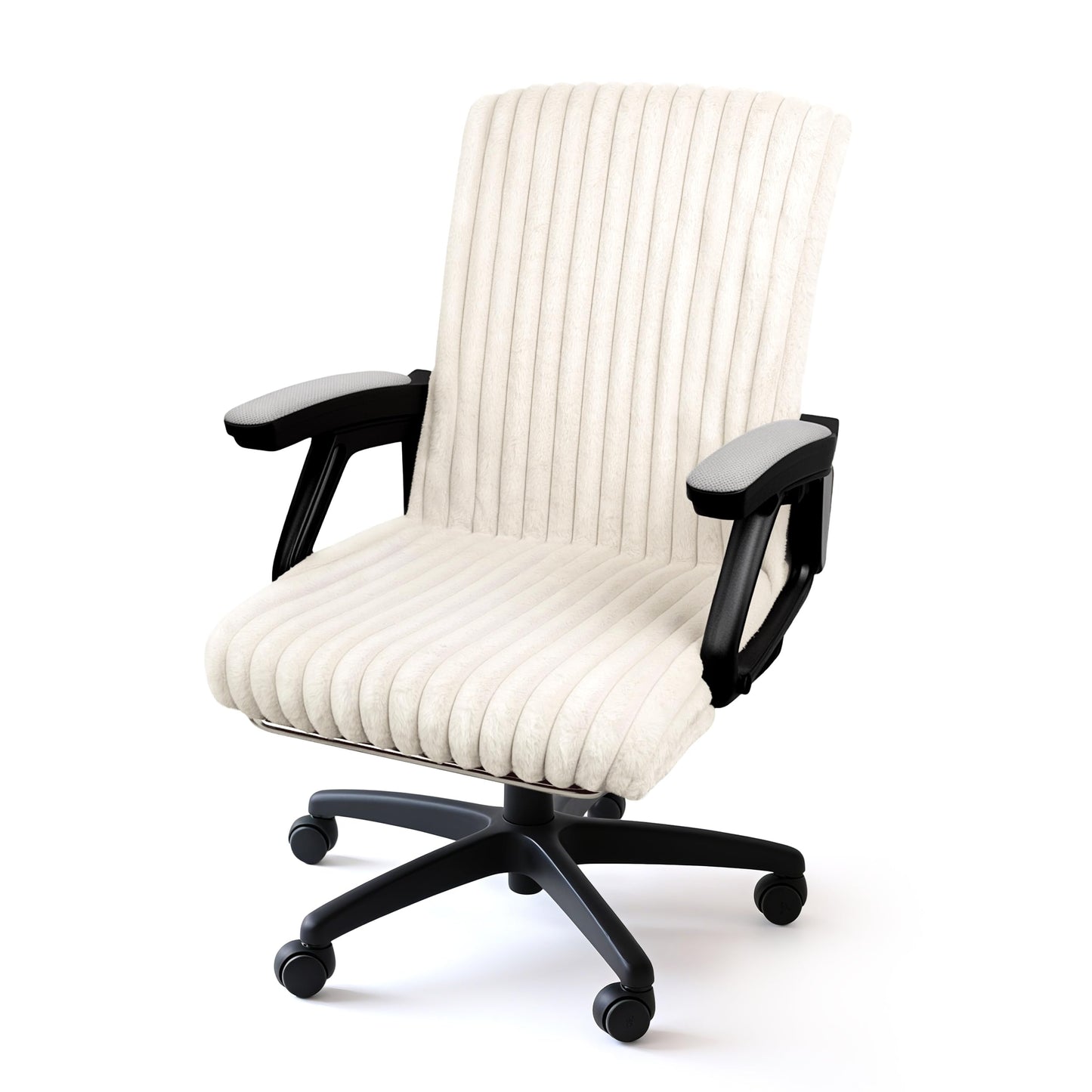 Faux Fur Office Chair Cover with Zipper, Desk Chair Slipcover Pink | Soft Breathable Faux Fur Office Chair Cover with Zipper, Removable Washable Cover for Home & Office, Fits Desk Chair/Armchair
