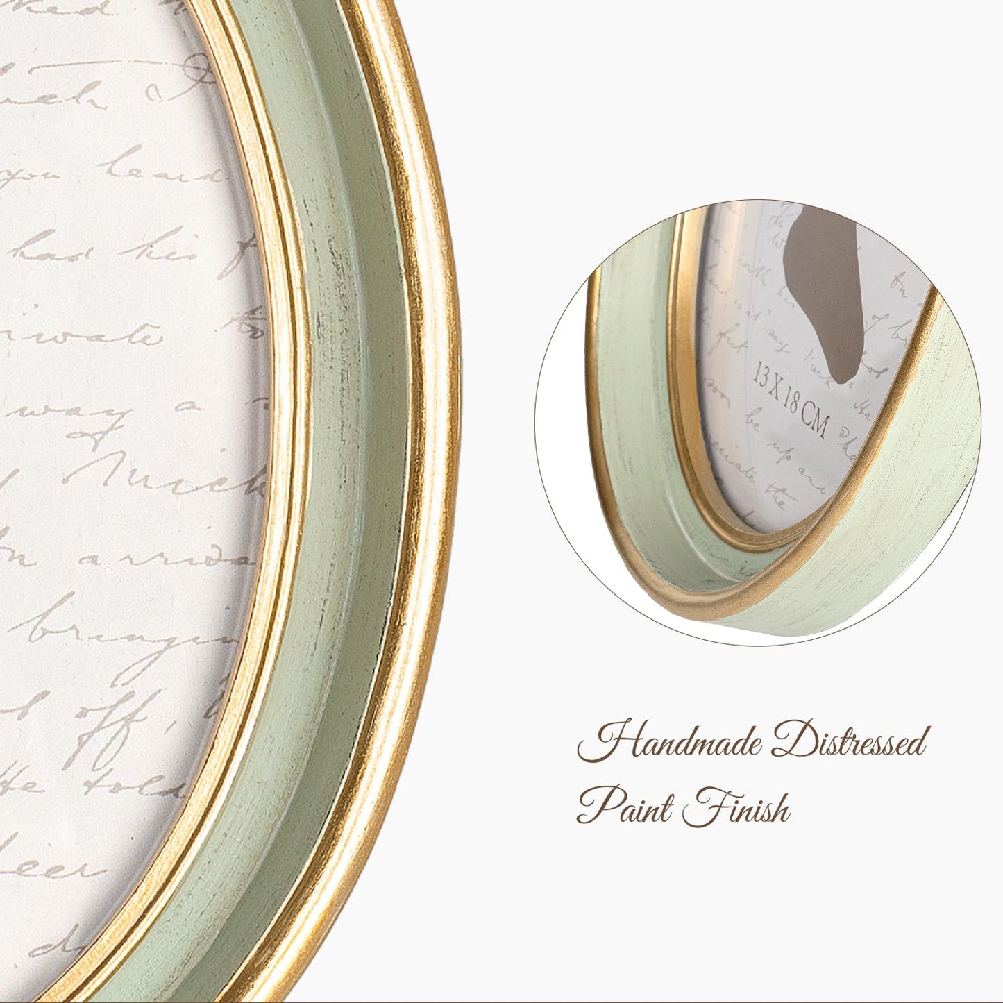 AELS 2.5x3.5 Inch Small Wallet Size Vintage Picture Frame, Elegant Antique Mini Photo Frames with Glass Front, Photo Display, Tabletop Wall Hanging, Gift Ideas, Black Oval with Gold Trim
