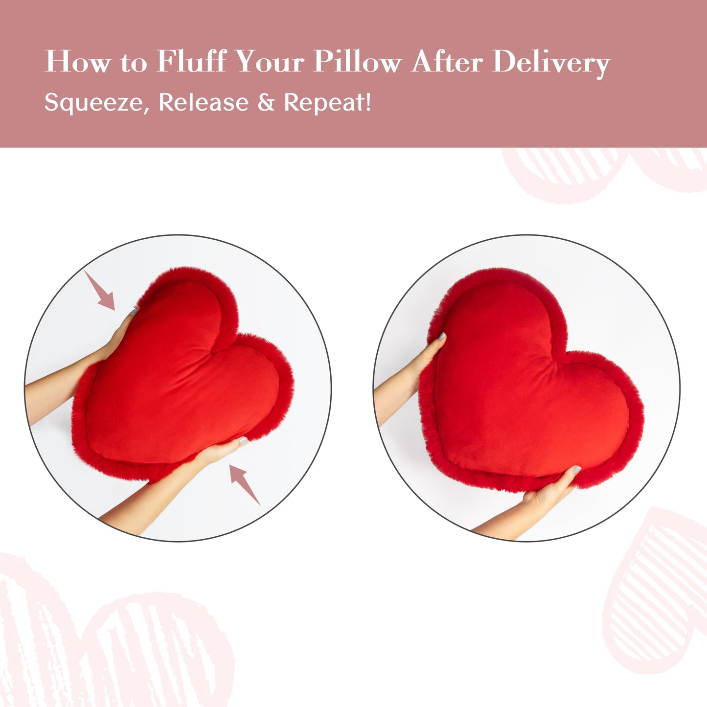 AELS Heart Shaped Pillow, 20 Inches Heart Decorative Throw Pillows, Faux Fur Love Cute Pillows, Valentines Day Decorations, Wedding Decor, Living Room Bedroom Nursery Decor, White