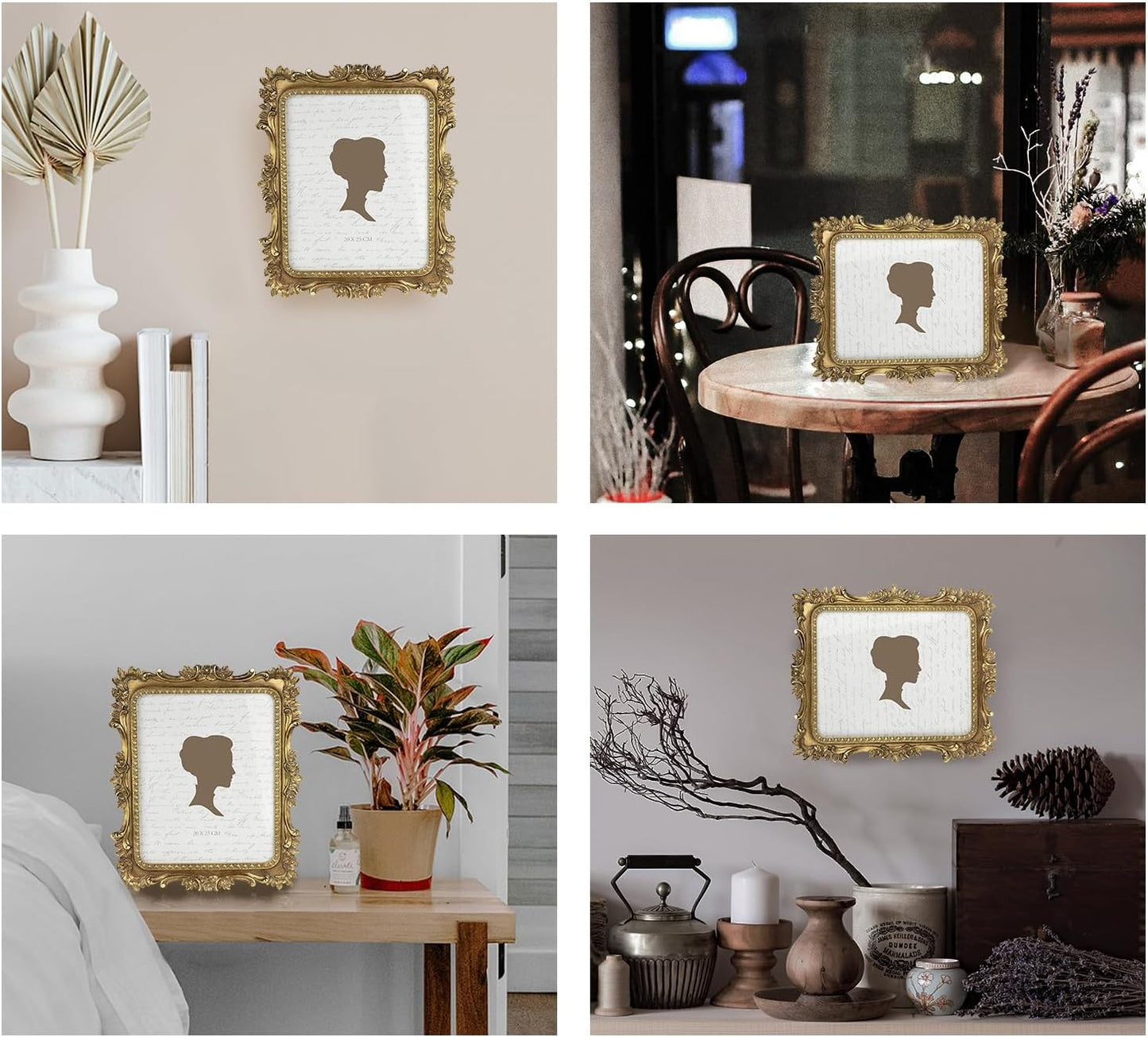 AELS 8x10 Inch Vintage Picture Frame, Elegant Luxury Antique Photo Frames with Glass Front, Photo Display, Tabletop Wall Hanging, Gift Ideas, Bronze