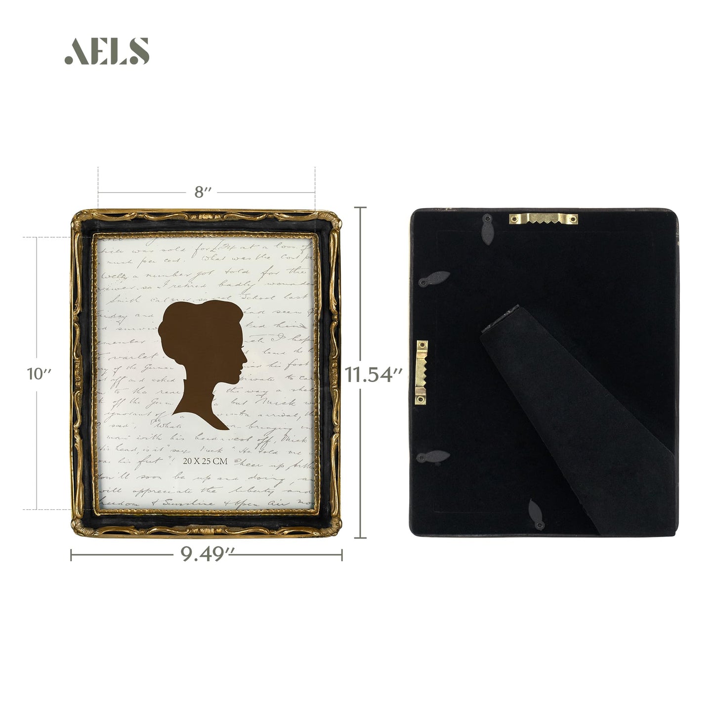 AELS 4x4 Inch Vintage Picture Frame, Elegant Antique Square Photo Frames with Glass Front, Photo Display, Tabletop Wall Hanging, Gift Ideas, Gold and Green