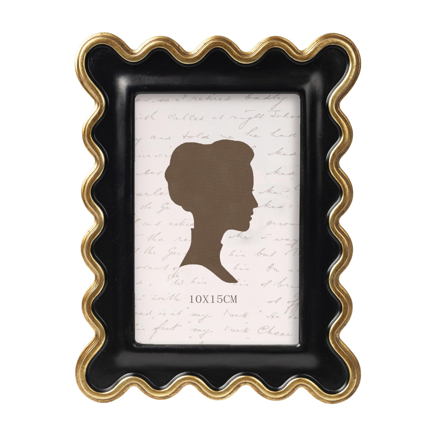 AELS 4x6 Inch Vintage Scalloped Picture Frame, Mid Century Modern Antique Photo Frames with Glass Front, Photo Display, Tabletop Wall Hanging, Gift Ideas, Dark Walnut