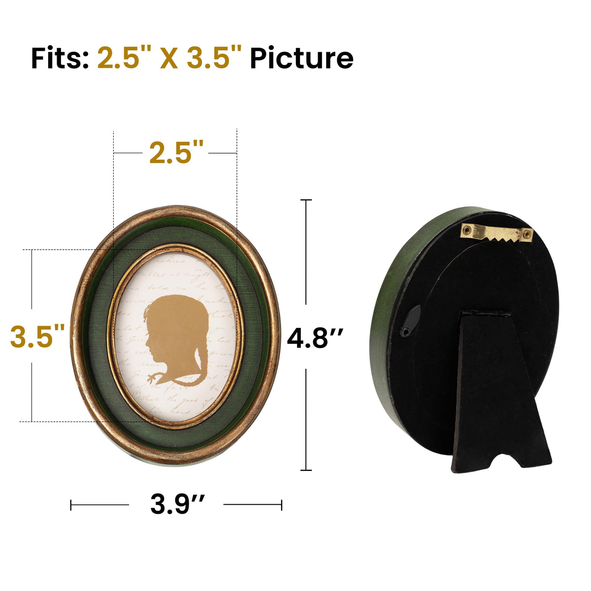 AELS 4x6 Inch Vintage Picture Frame, Elegant Antique Photo Frames with Glass Front, Photo Display, Tabletop Wall Hanging, Gift Ideas, Black Oval with Gold Trim
