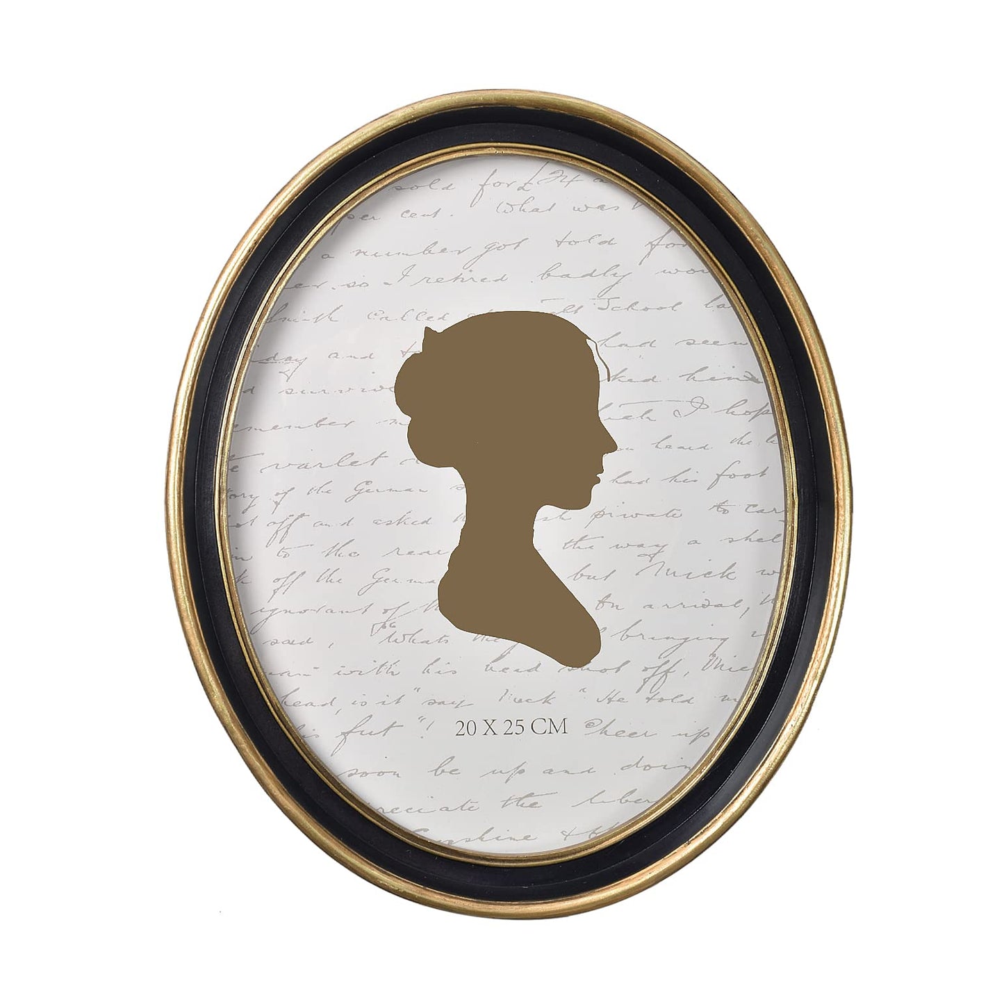 AELS 2.5x3.5 Inch Small Wallet Size Vintage Picture Frame, Elegant Antique Mini Photo Frames with Glass Front, Photo Display, Tabletop Wall Hanging, Gift Ideas, Black Oval with Gold Trim