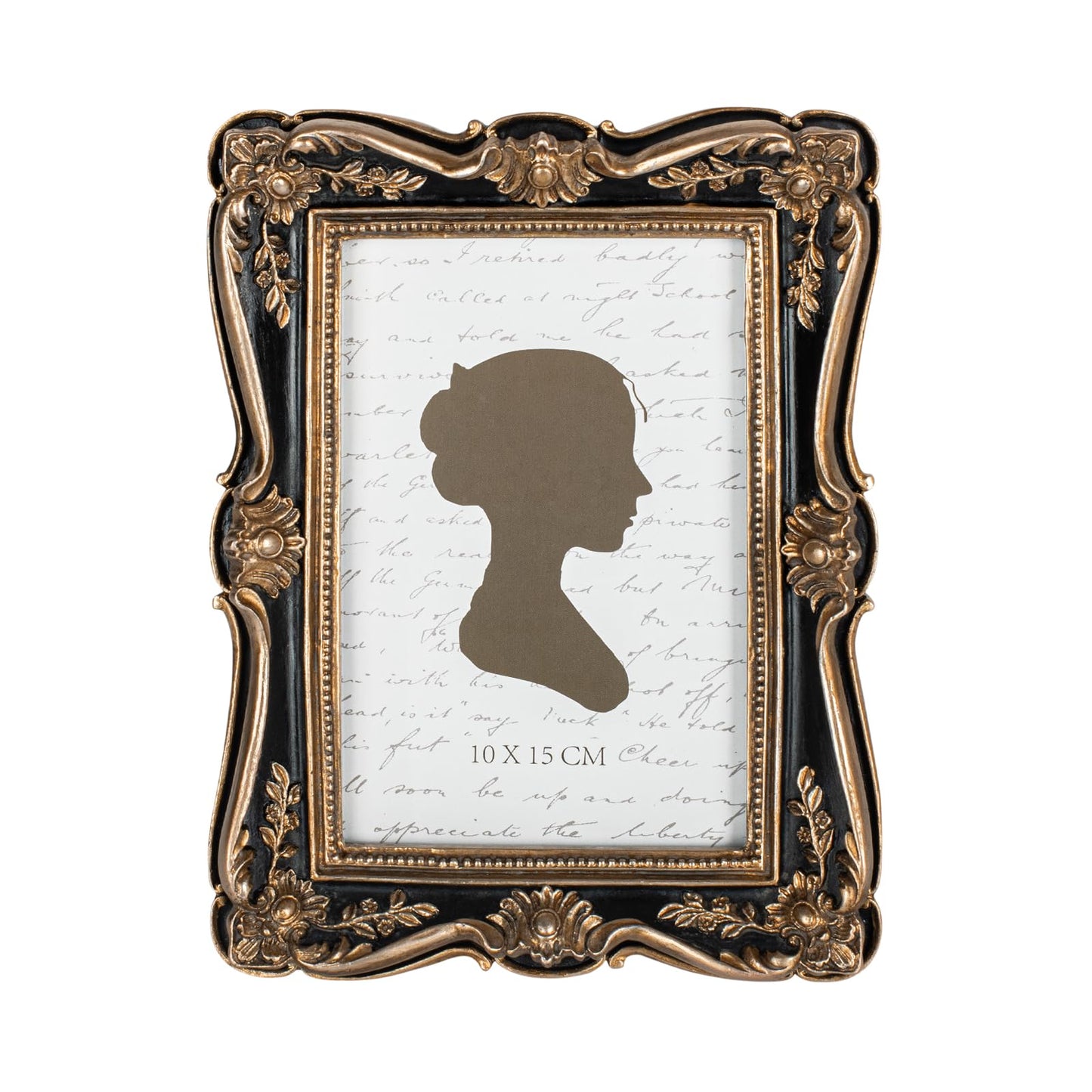 AELS 4x6 Inch Vintage Picture Frame, Elegant Antique Photo Frames with Glass Front, Photo Display, Tabletop Wall Hanging, Gift Ideas, Gold and Green