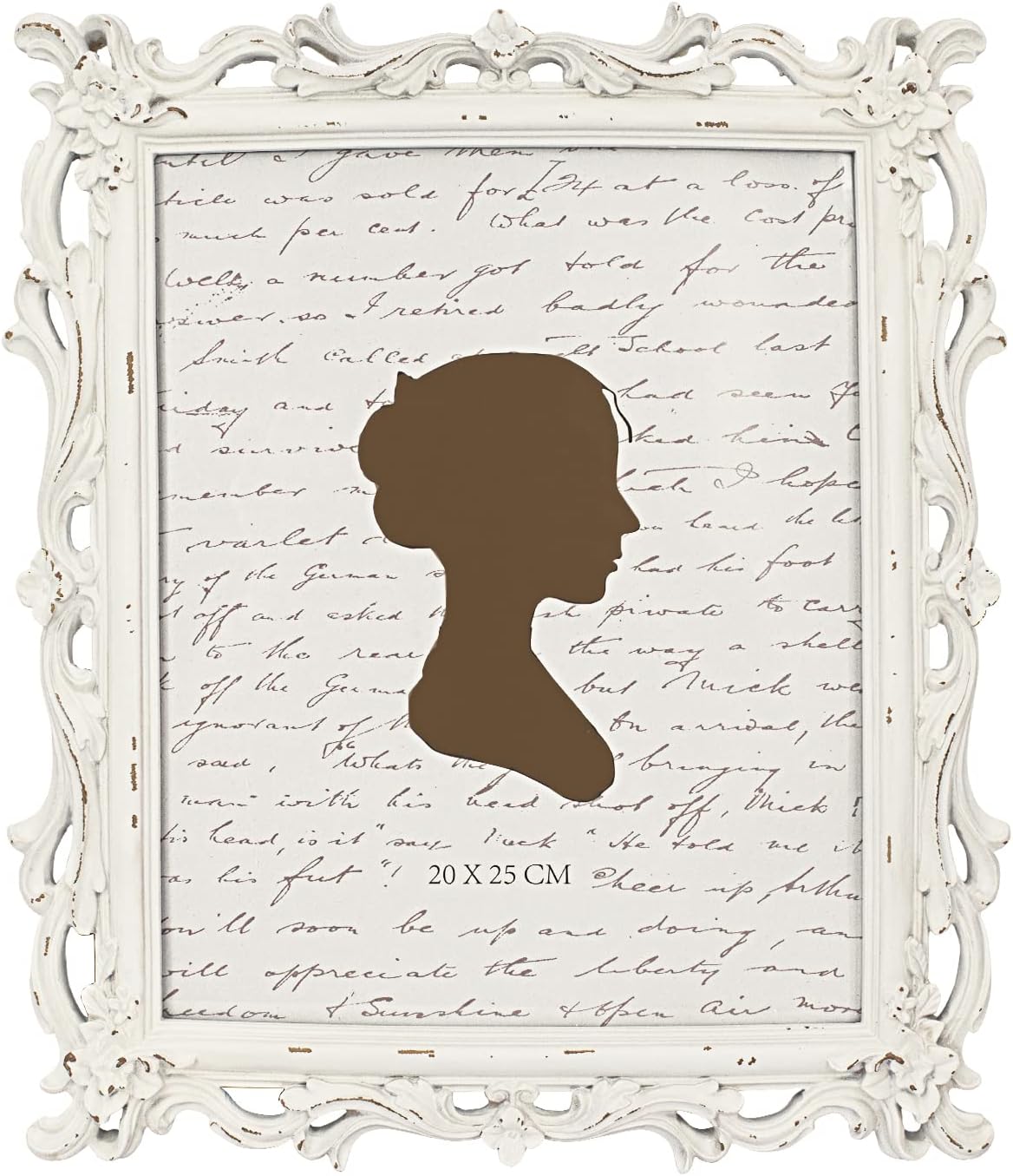 AELS 8x10 Inch Vintage Picture Frame, Elegant Antique Photo Frames with Glass Front, Photo Display, Tabletop Wall Hanging, Gift Ideas, Off White