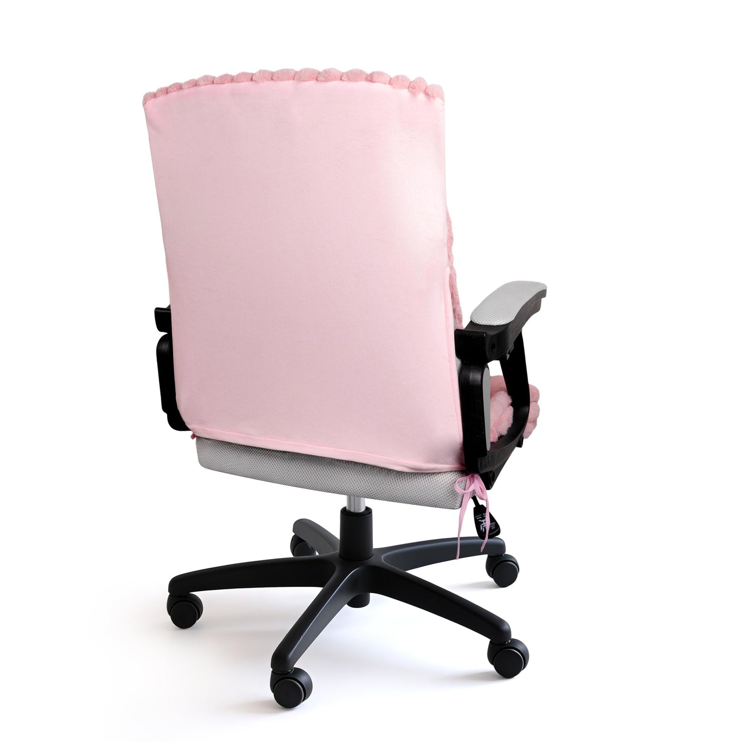AELS Faux Fur Striped Office Chair Cover, Desk Chair Cover Computer Office Chair Covers - Fits Desk Chair/Armchair, Soft Breathable Fabric - Washable & Removable for Home & Office, Cream White