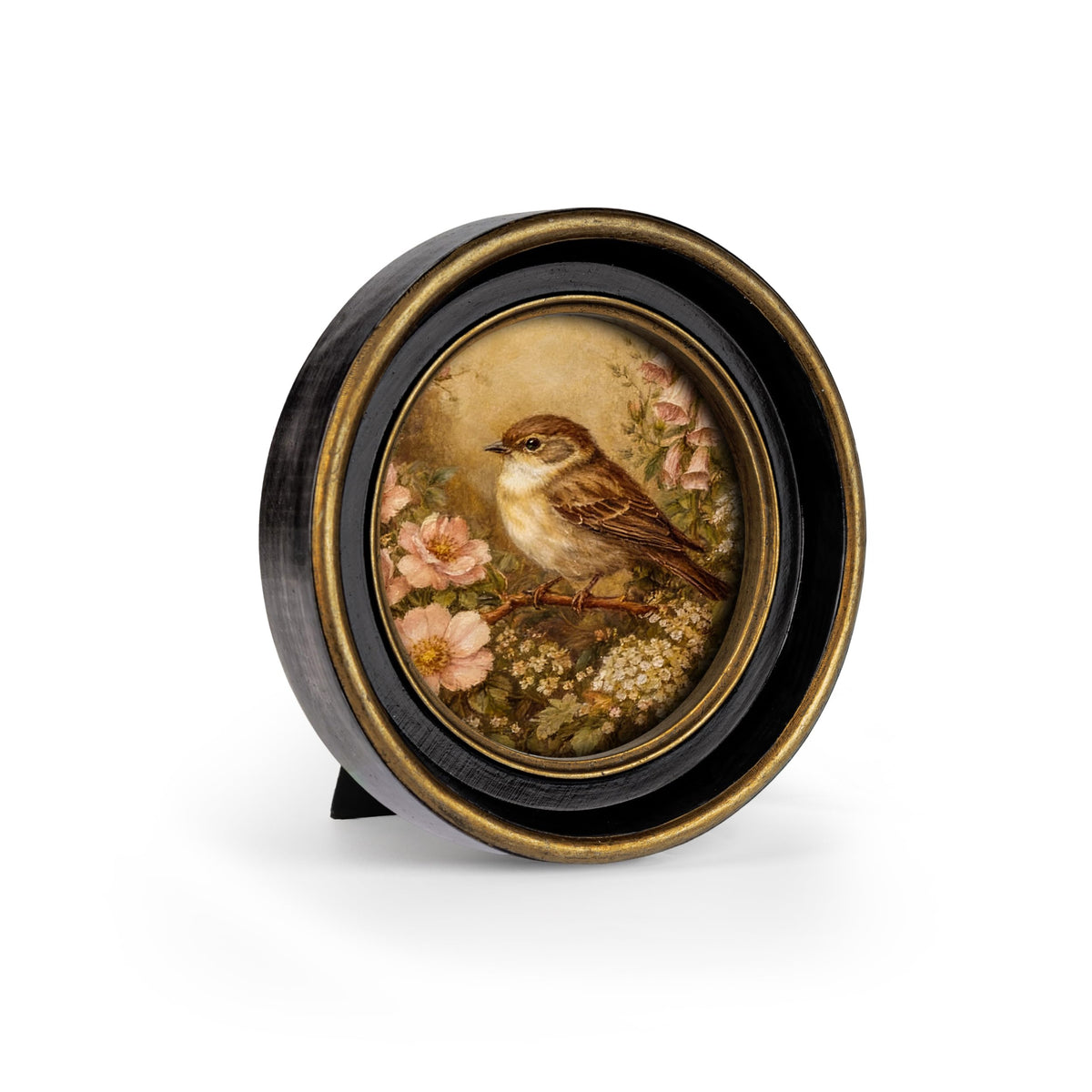 AELS 4x6 Inch Vintage Picture Frame, Elegant Antique Photo Frames with Glass Front, Photo Display, Tabletop Wall Hanging, Gift Ideas, Black Oval with Gold Trim