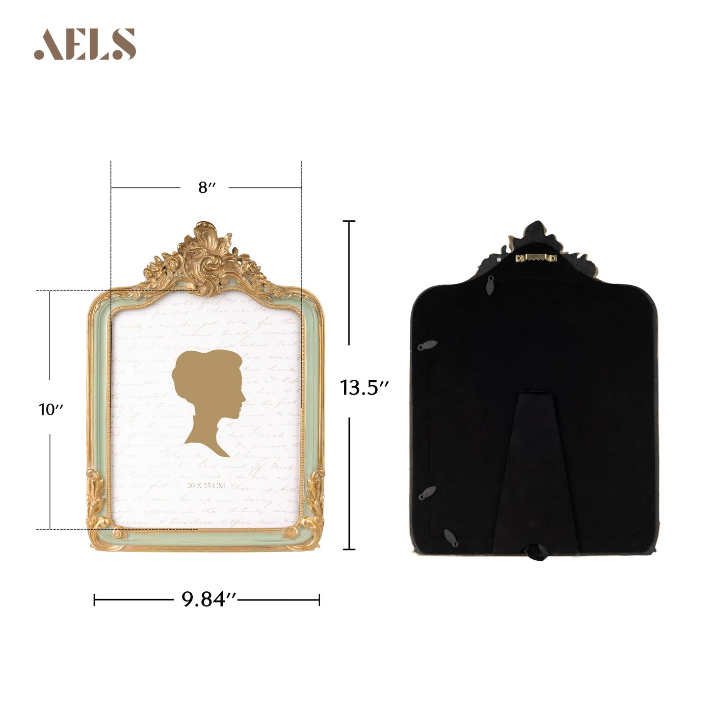 AELS 4x6 Inch Vintage Picture Frame, Elegant Antique Photo Frames with Glass Front, Photo Display, Tabletop Wall Hanging, Gift Ideas
