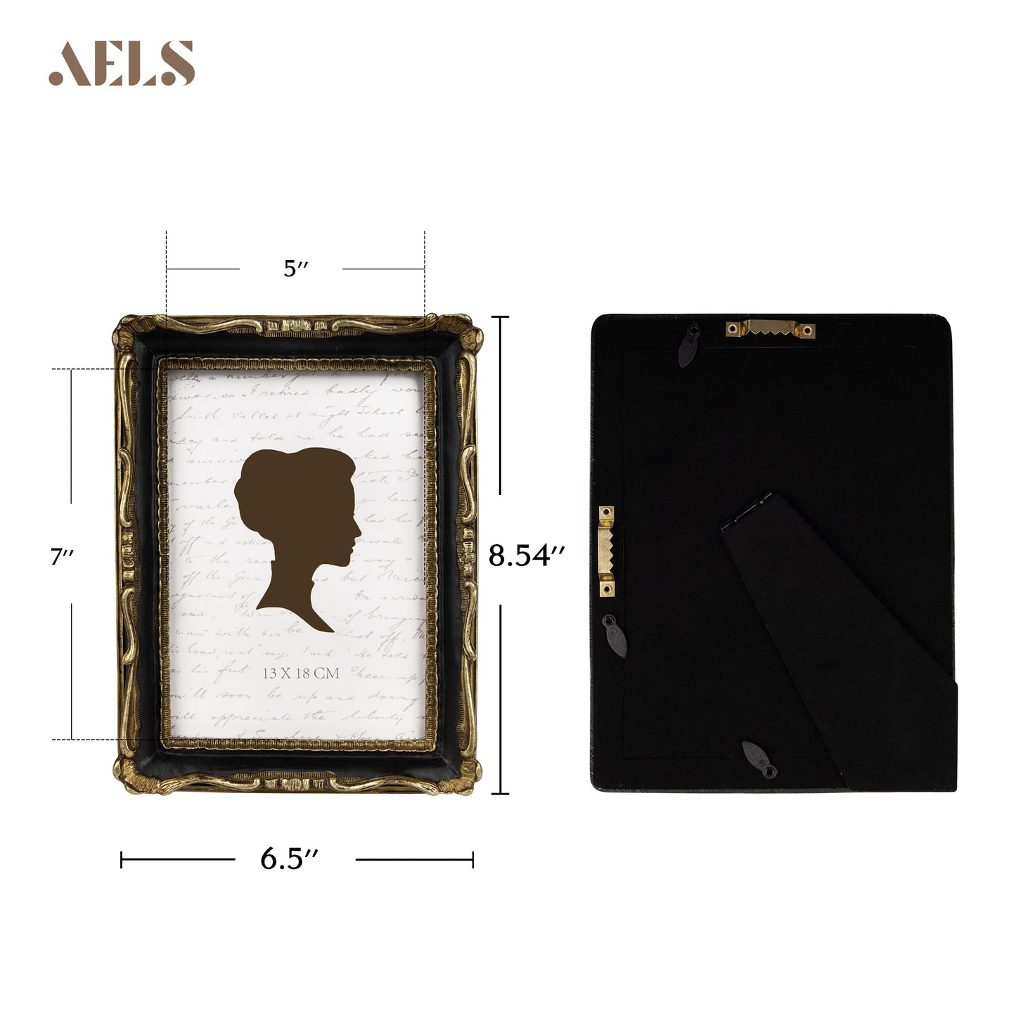 AELS 4x4 Inch Vintage Picture Frame, Elegant Antique Square Photo Frames with Glass Front, Photo Display, Tabletop Wall Hanging, Gift Ideas, Gold and Green