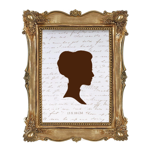 AELS 5x7 Inch Vintage Picture Frame, Elegant Antique Photo Frames with Glass Front, Photo Display, Tabletop Wall Hanging, Gift Ideas, Gold and Black