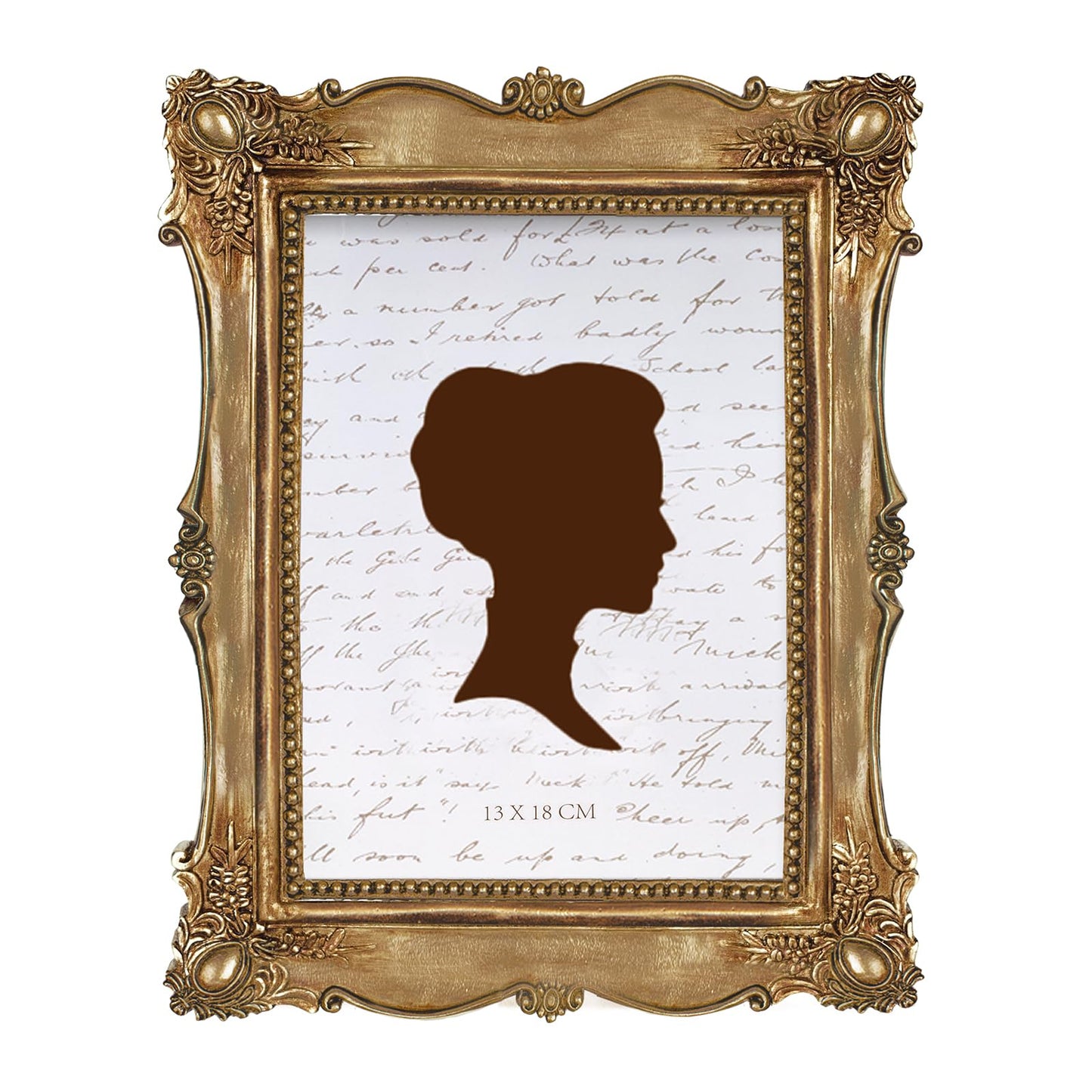 AELS 5x7 Inch Vintage Picture Frame, Elegant Antique Photo Frames with Glass Front, Photo Display, Tabletop Wall Hanging, Gift Ideas, Gold and Black