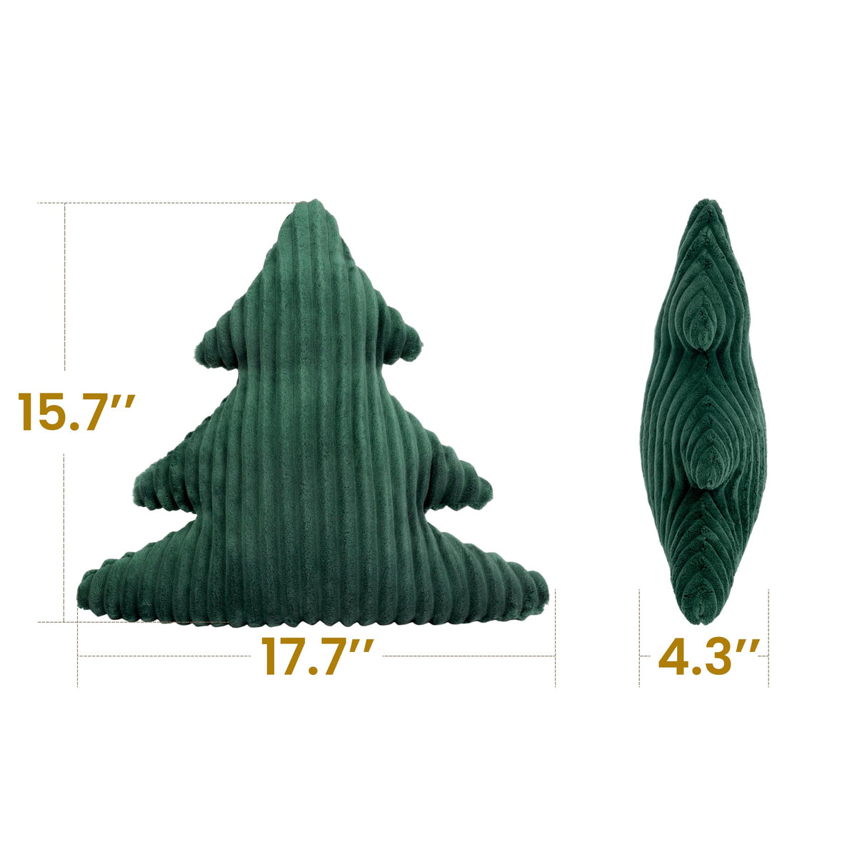 AELS Faux Fur Christmas Tree Decorative Pillow Set of 3, Forest Green Series