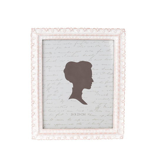 AELS 5x7 Inch Vintage Picture Frame, Elegant Antique Photo Frames with Glass Front, Photo Display, Tabletop Wall Hanging, Gift Ideas, White and Pink